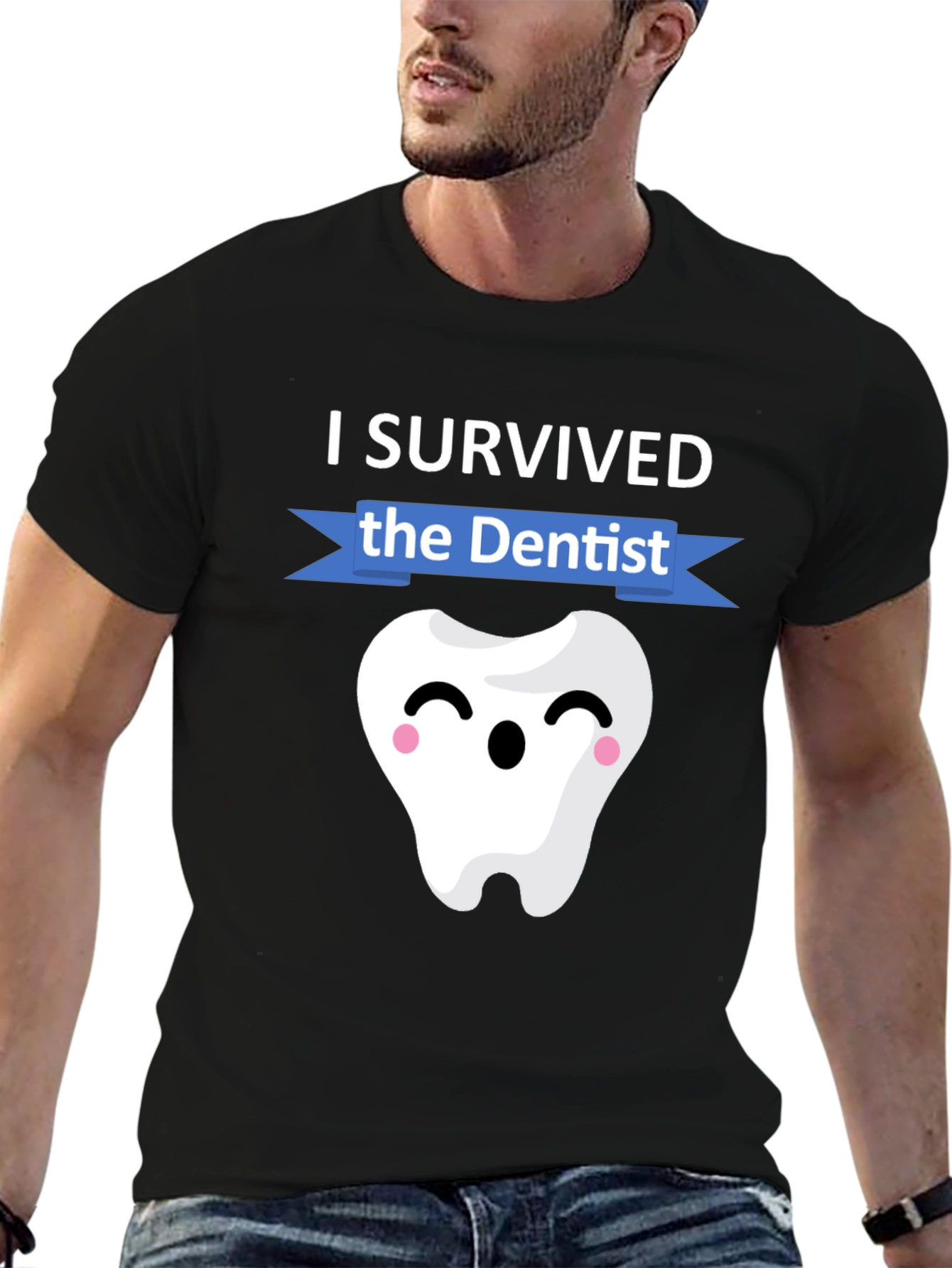 Black I Survived the Dentist T-Shirt Funny Dental Hygienist Tee view 6