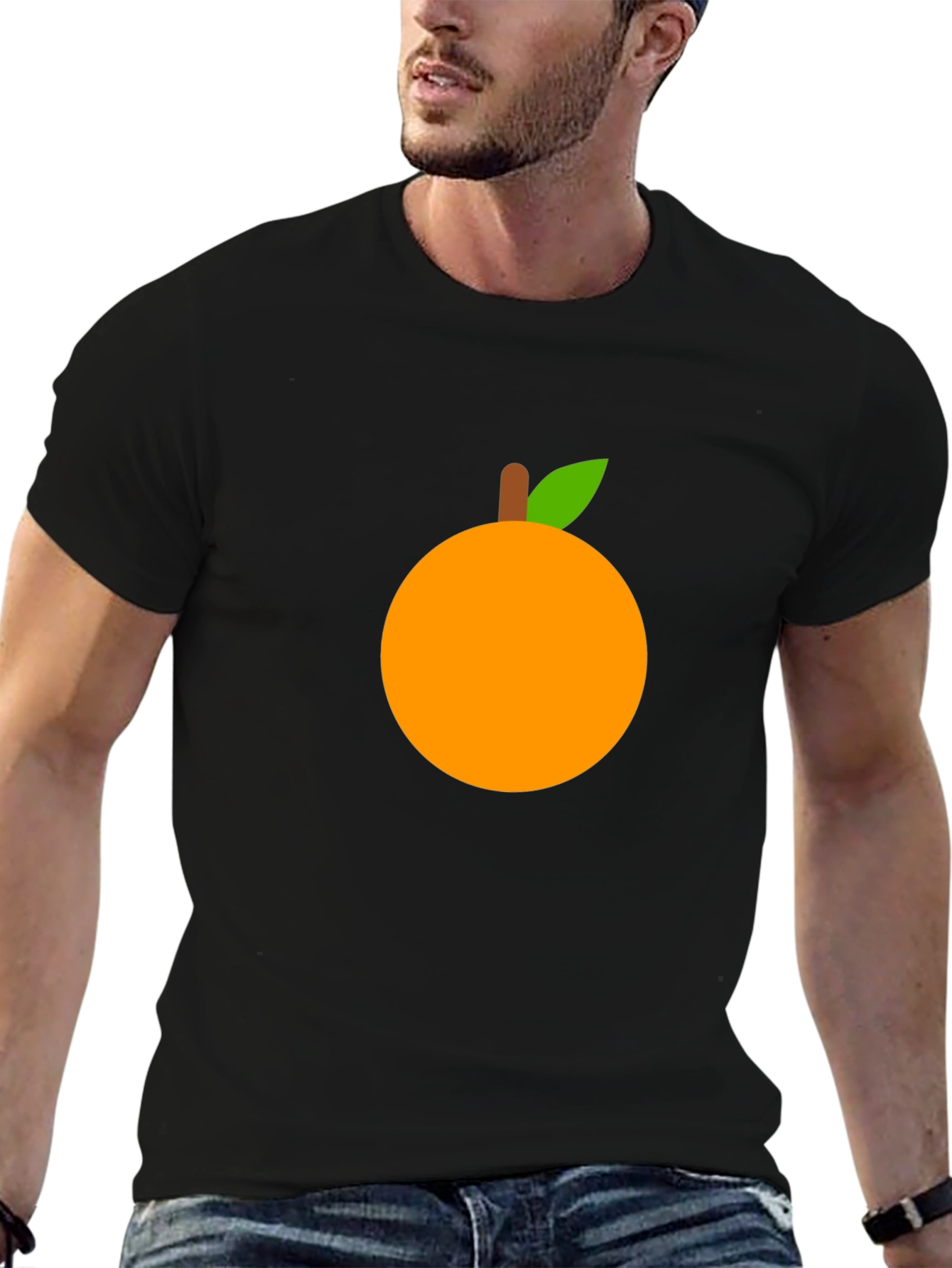 Black Orange Graphic T-Shirt - Casual Wear view 6