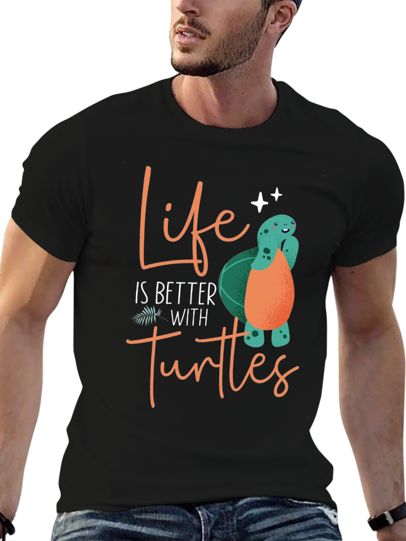 Black Life is Better with Turtles Graphic Tee view 6