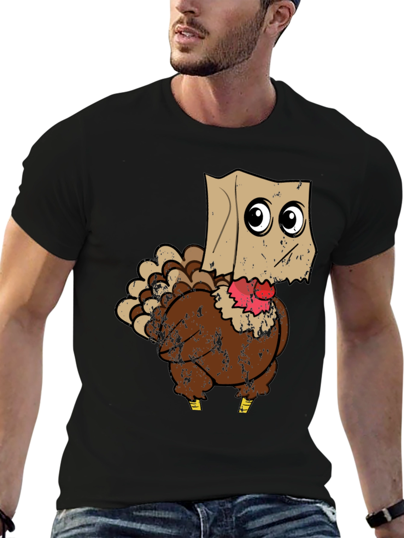 Black Turkey with Paper Bag T-Shirt view 6