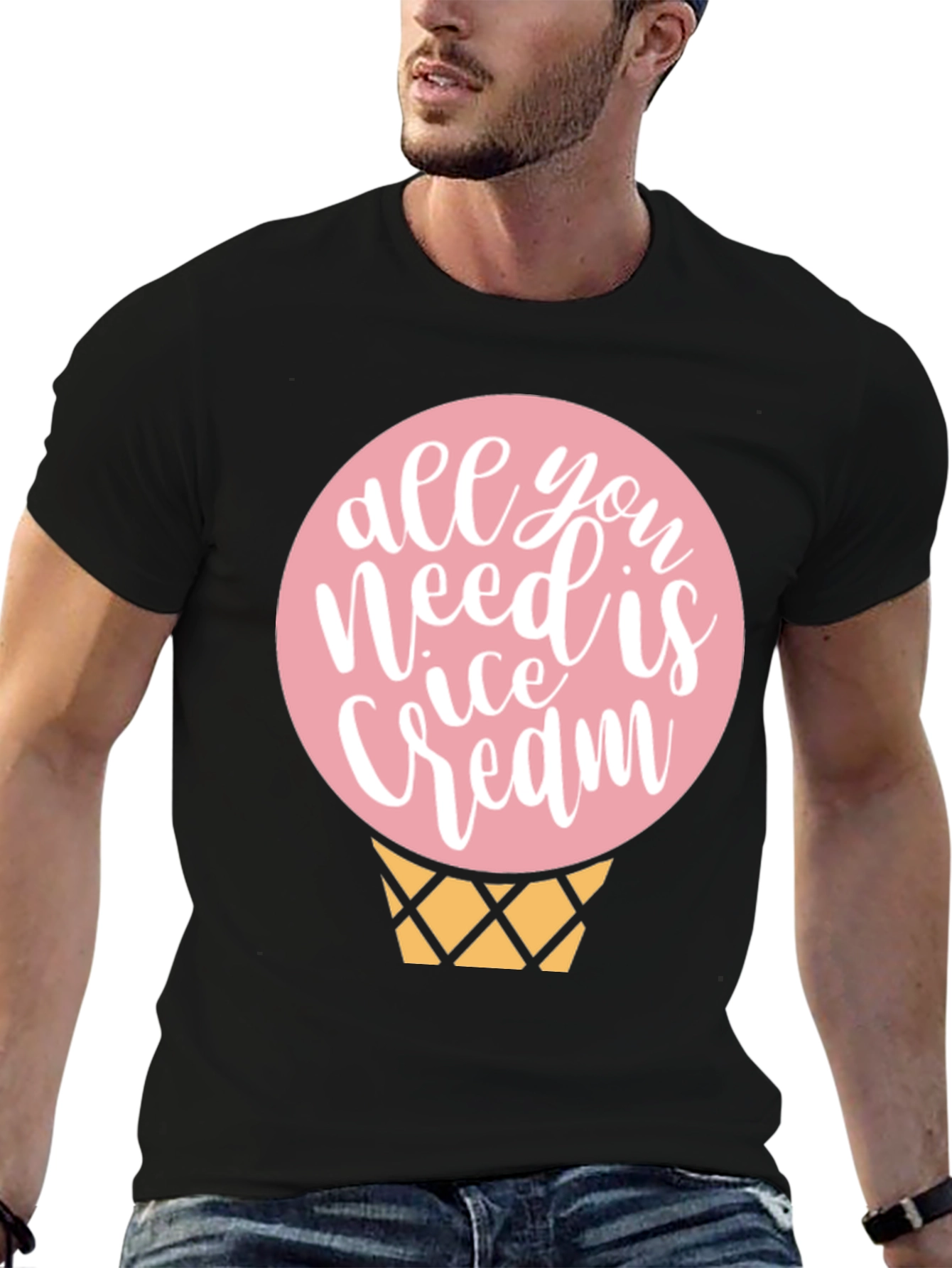 Black Ice Cream T-Shirt - Sweet Treat Design view 6