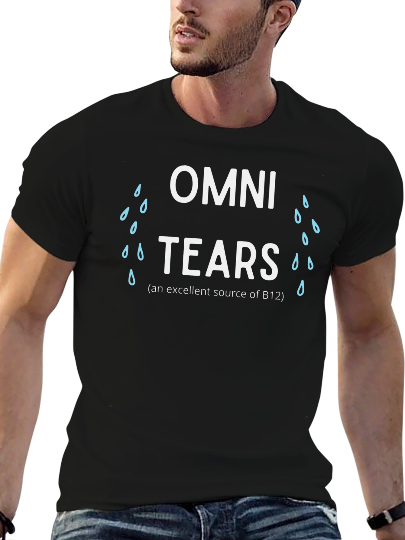Black Omni Tears B12 Source T-Shirt - Black Cotton Tee view 6