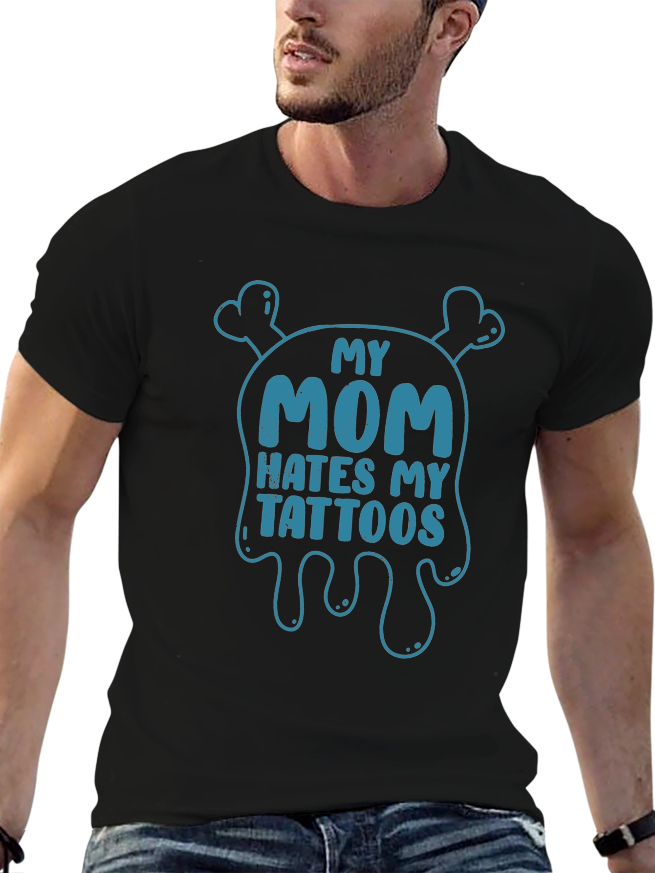 Black My Mom Hates My Tattoos T-Shirt - Novelty Graphic Tee view 6