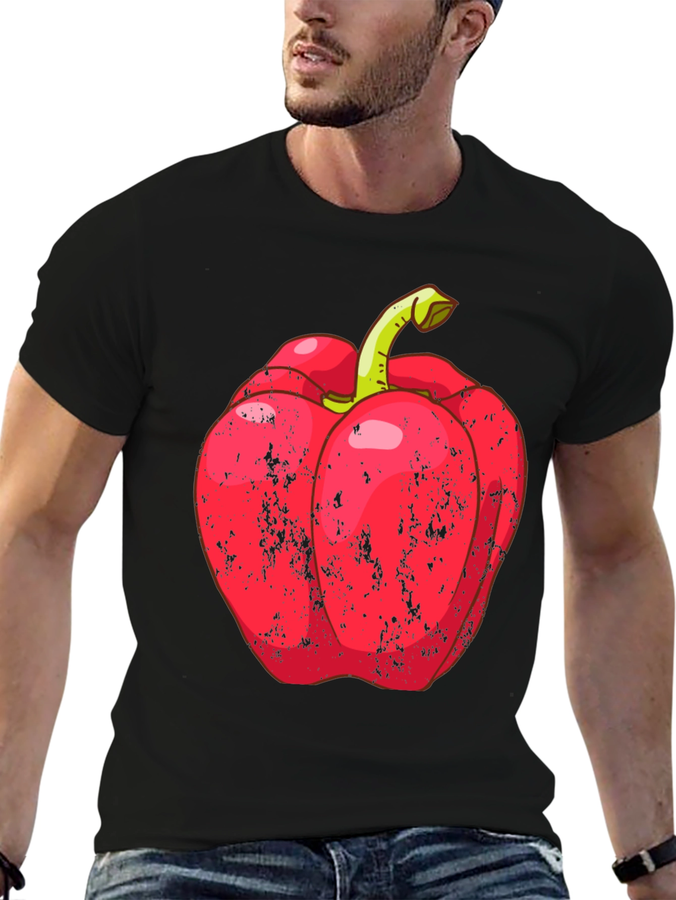 Black Red Pepper Graphic Tee - Unique Foodie Fashion view 6