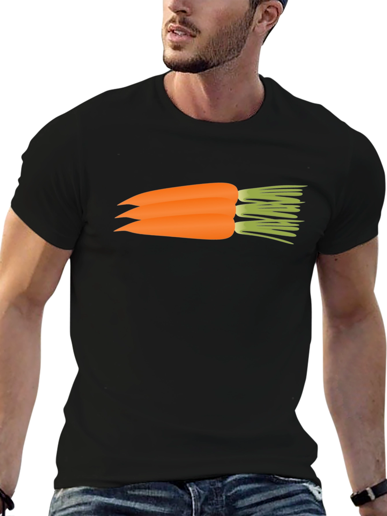 Black Carrot Graphic Black T-Shirt - Funny Veggie Tee view 6