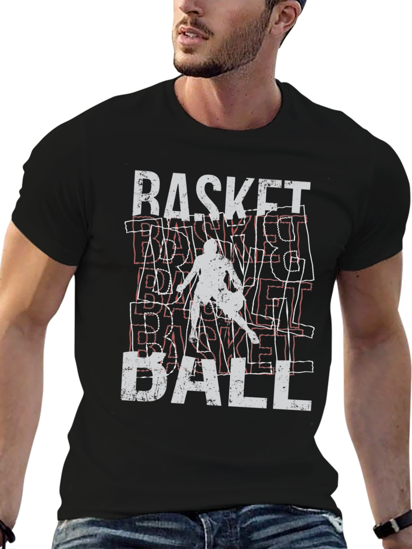 Black Basketball Graphic Tee - Stylish & Sporty view 6