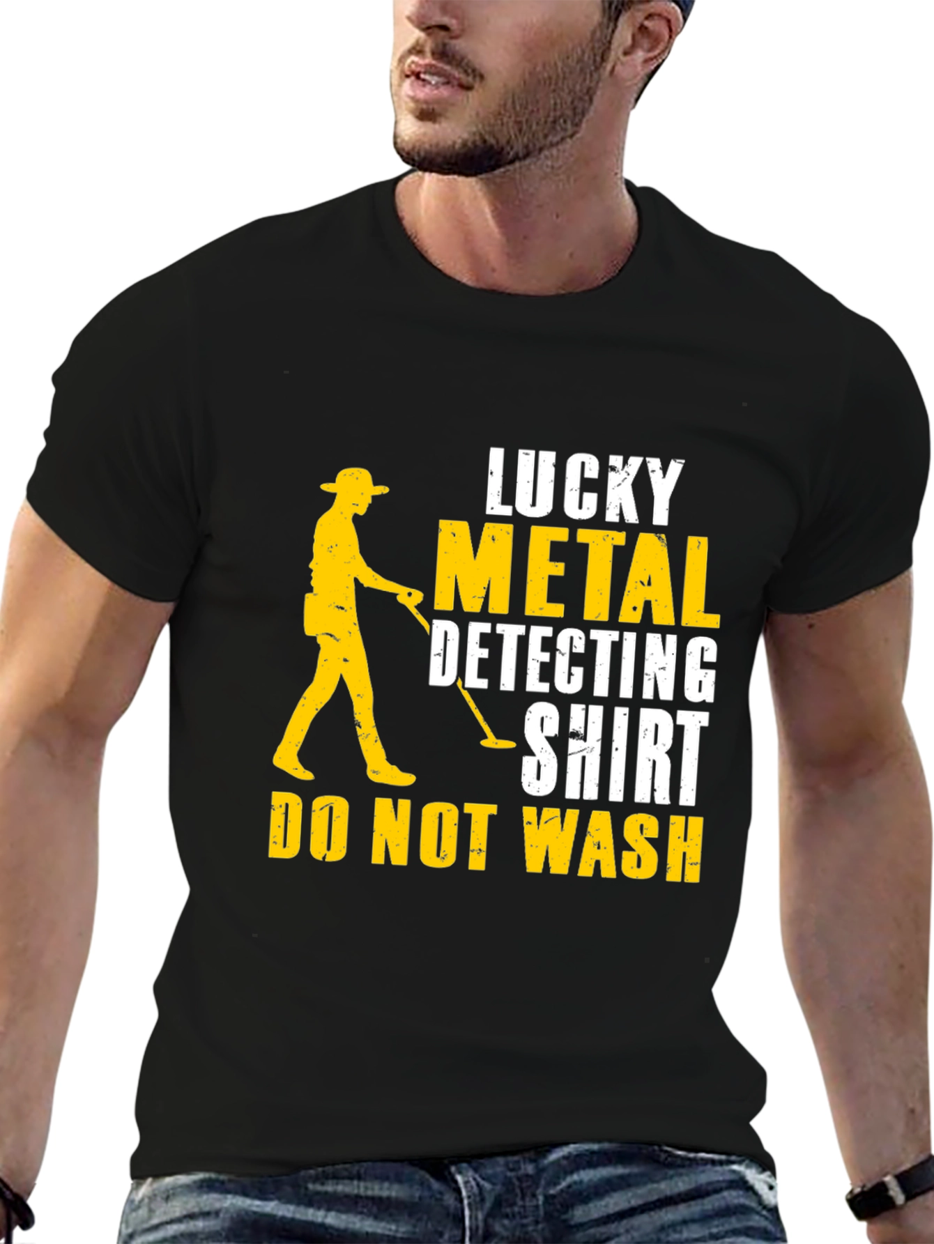 Black Lucky Metal Detecting Shirt - Men's Graphic Tee view 6