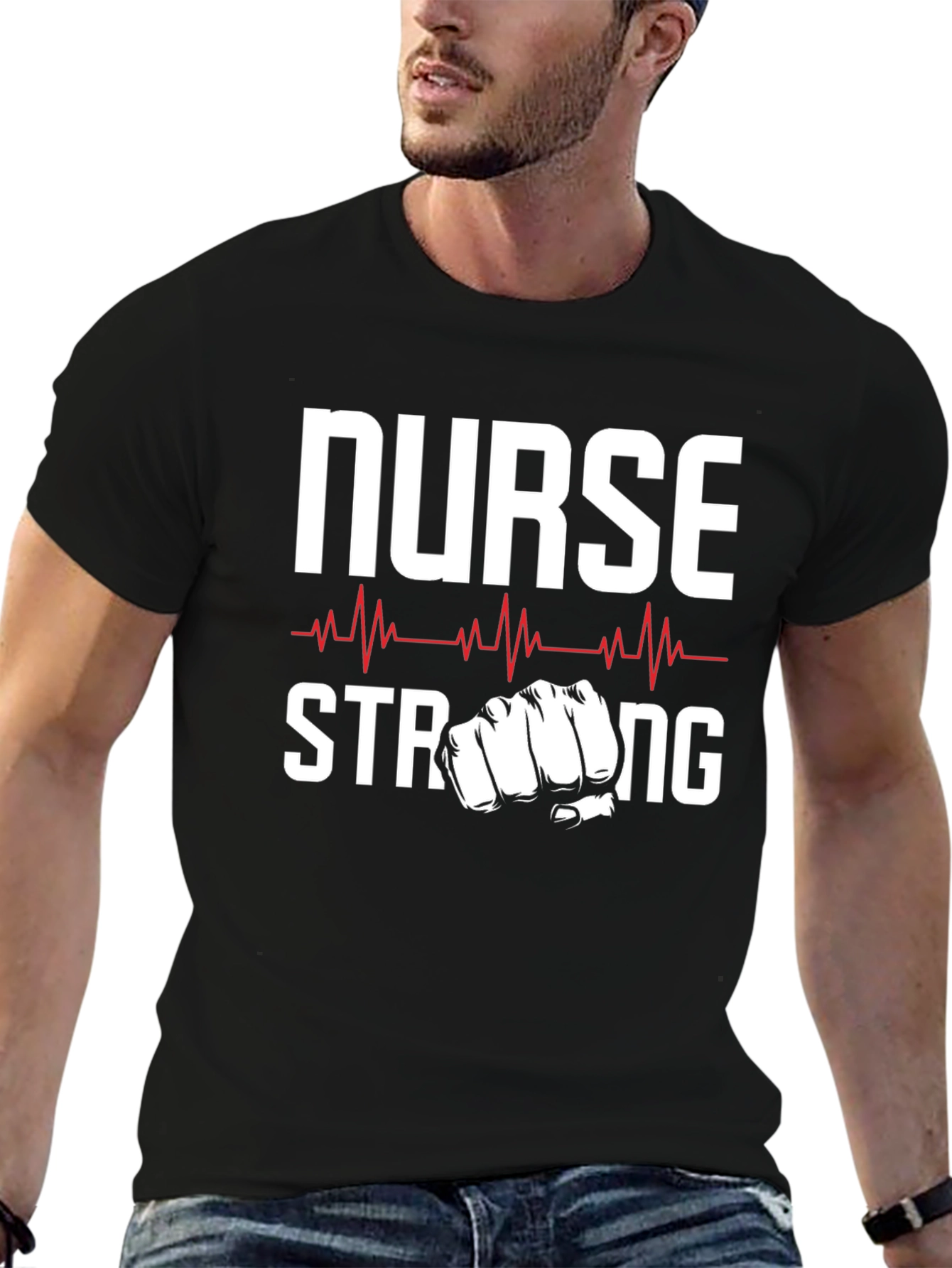 Black Nurse Strong Graphic Tee view 6