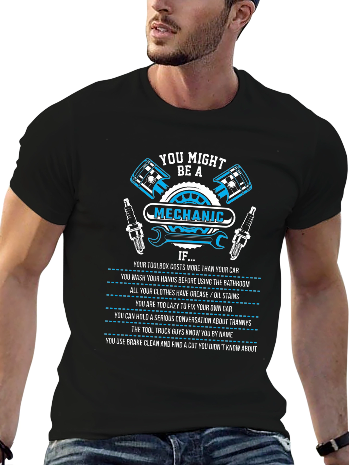 Black Mechanic T-Shirt: You Might Be A Mechanic If... view 6