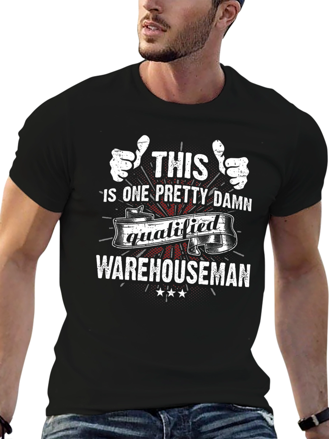 Black Qualified Warehouseman Graphic Tee view 6