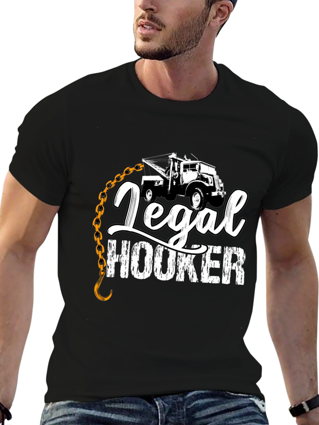 Black Legal Hooker T-Shirt Tow Truck Driver Gift view 6