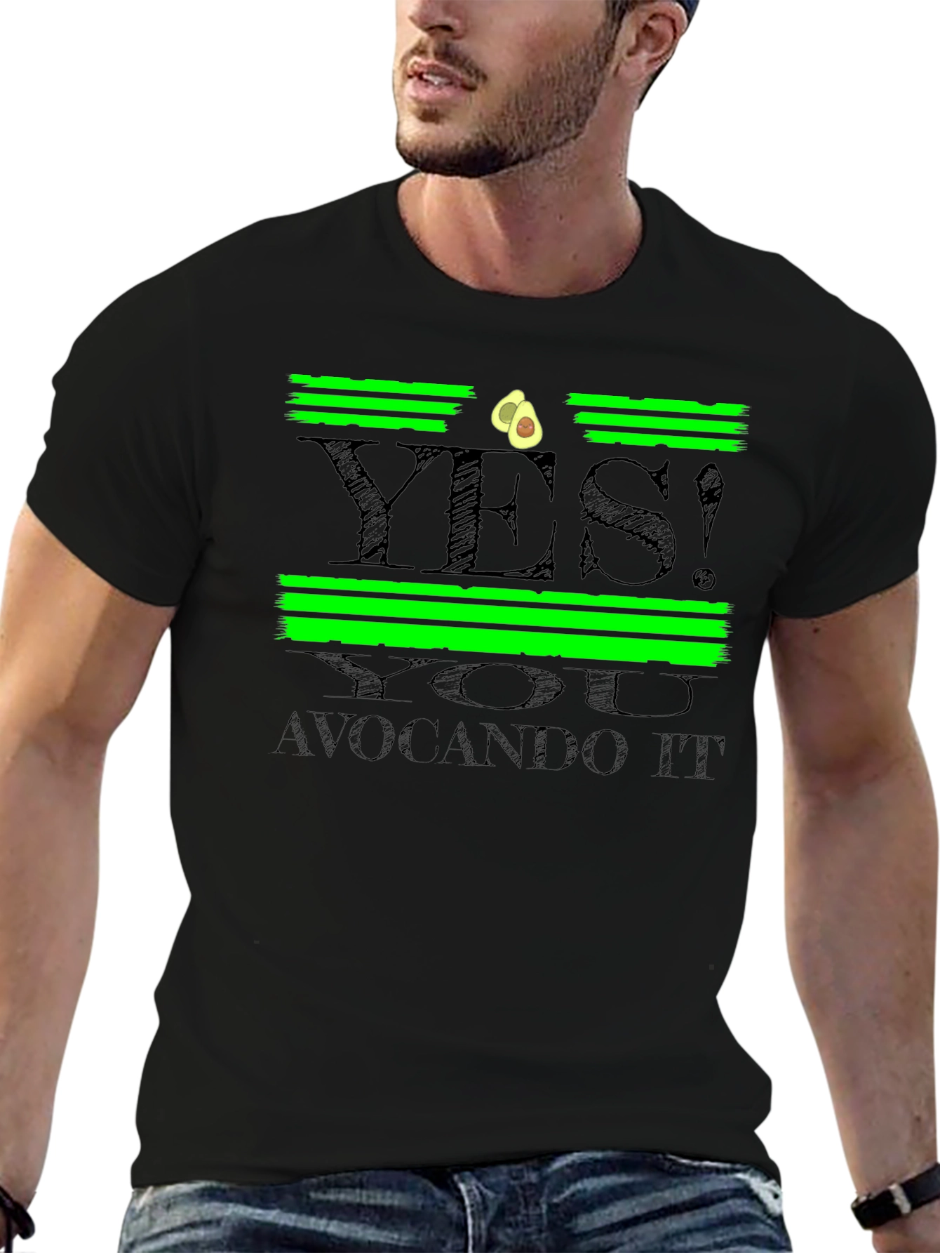 Black Avocando It! Graphic T-Shirt view 6