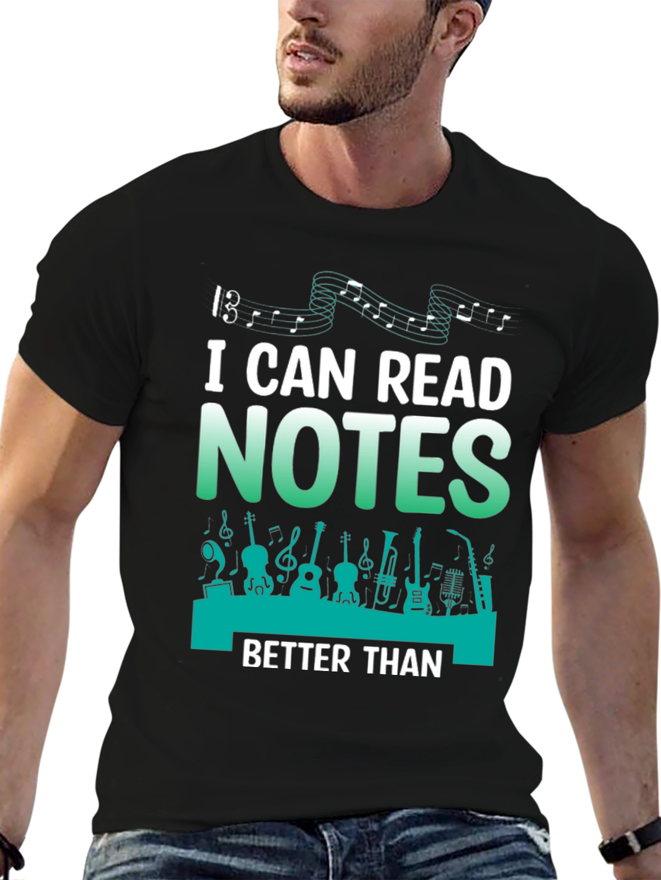 Black Musician T-Shirt: I Can Read Notes Better Than view 6