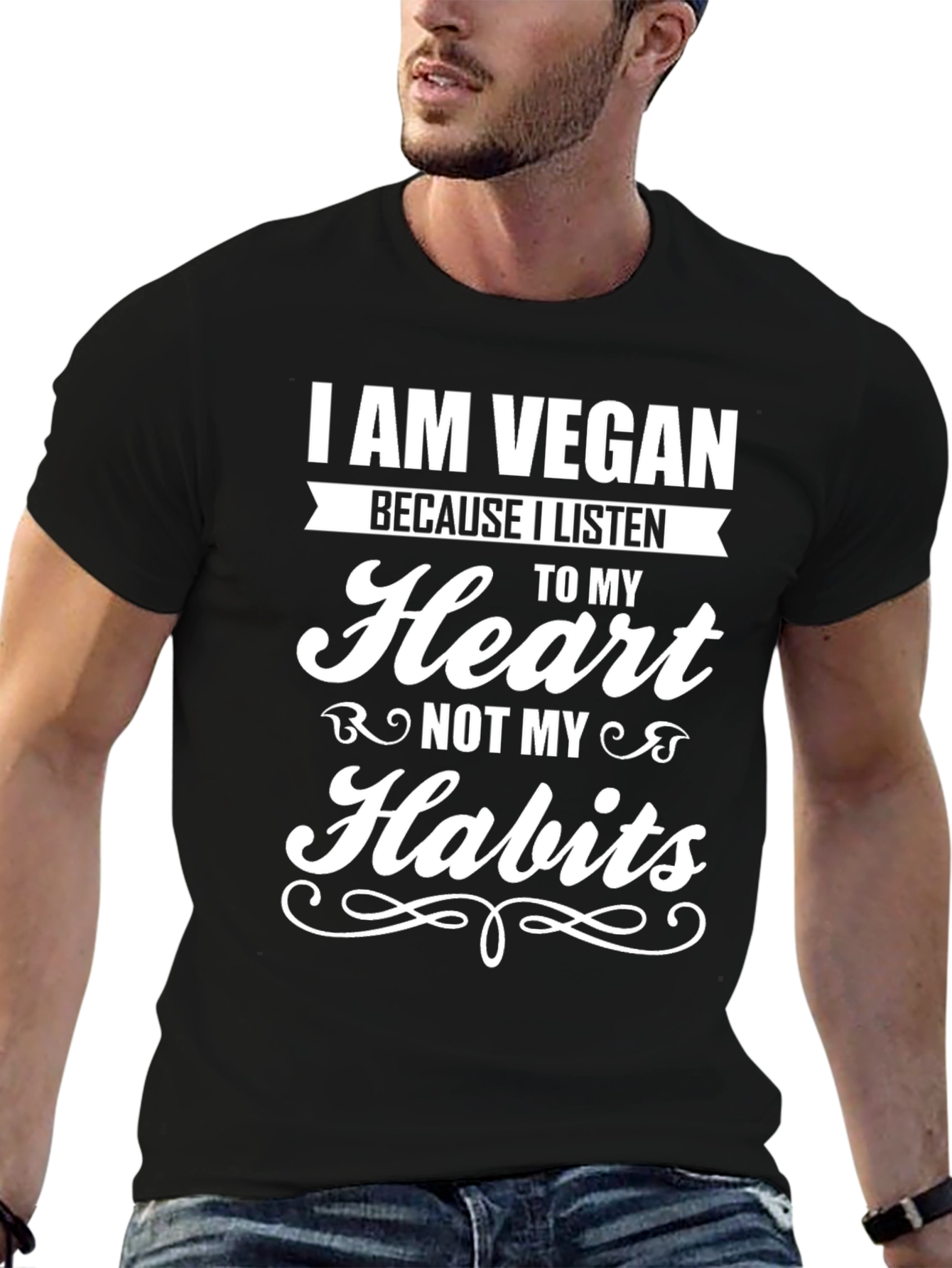 Black Vegan Heart T-Shirt view 6