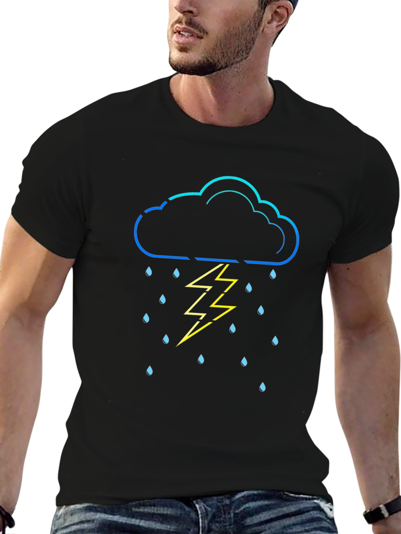 Black Stormy Weather Graphic Tee view 6