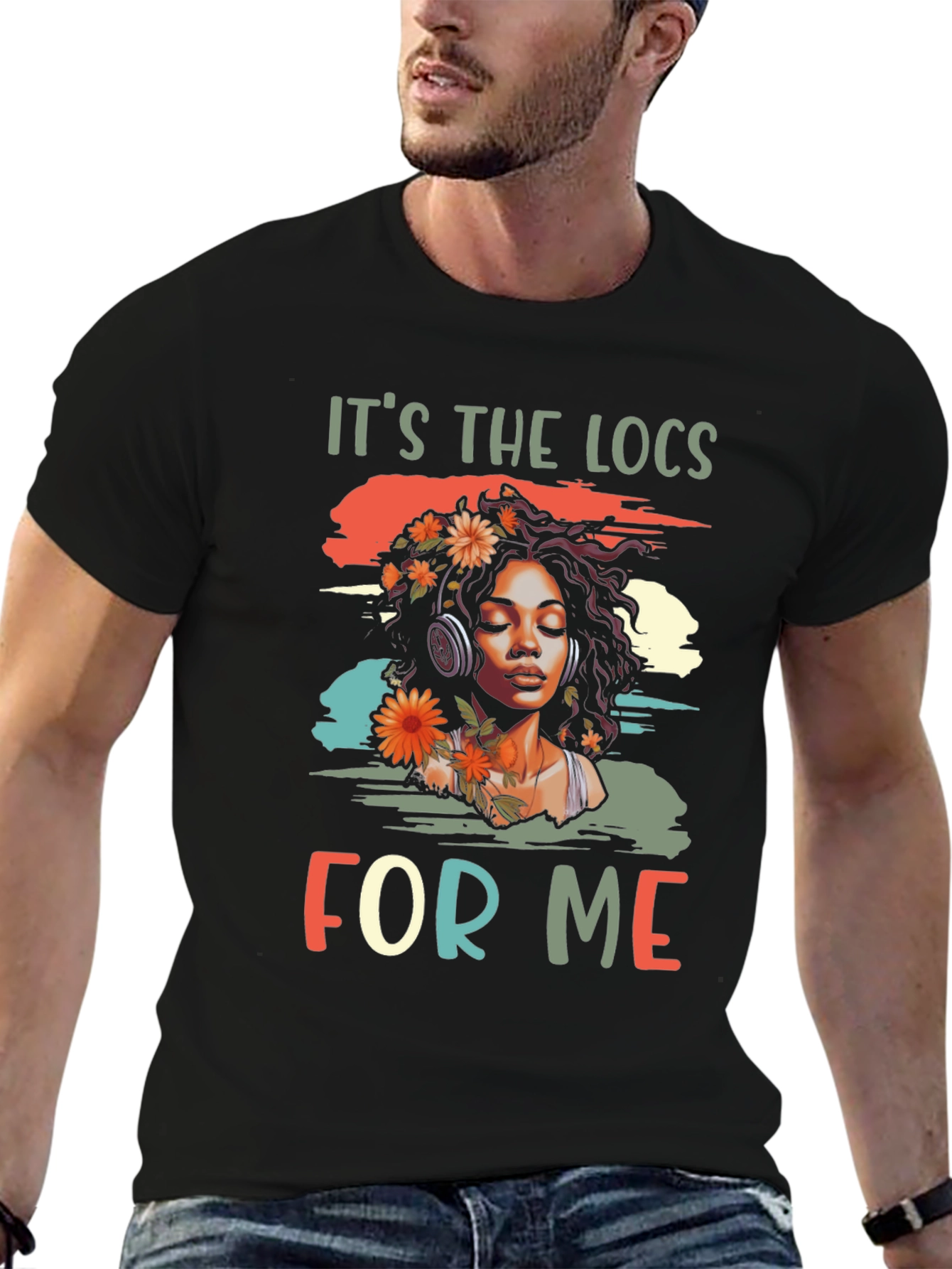 Black It's the Locs For Me Graphic T-Shirt view 6
