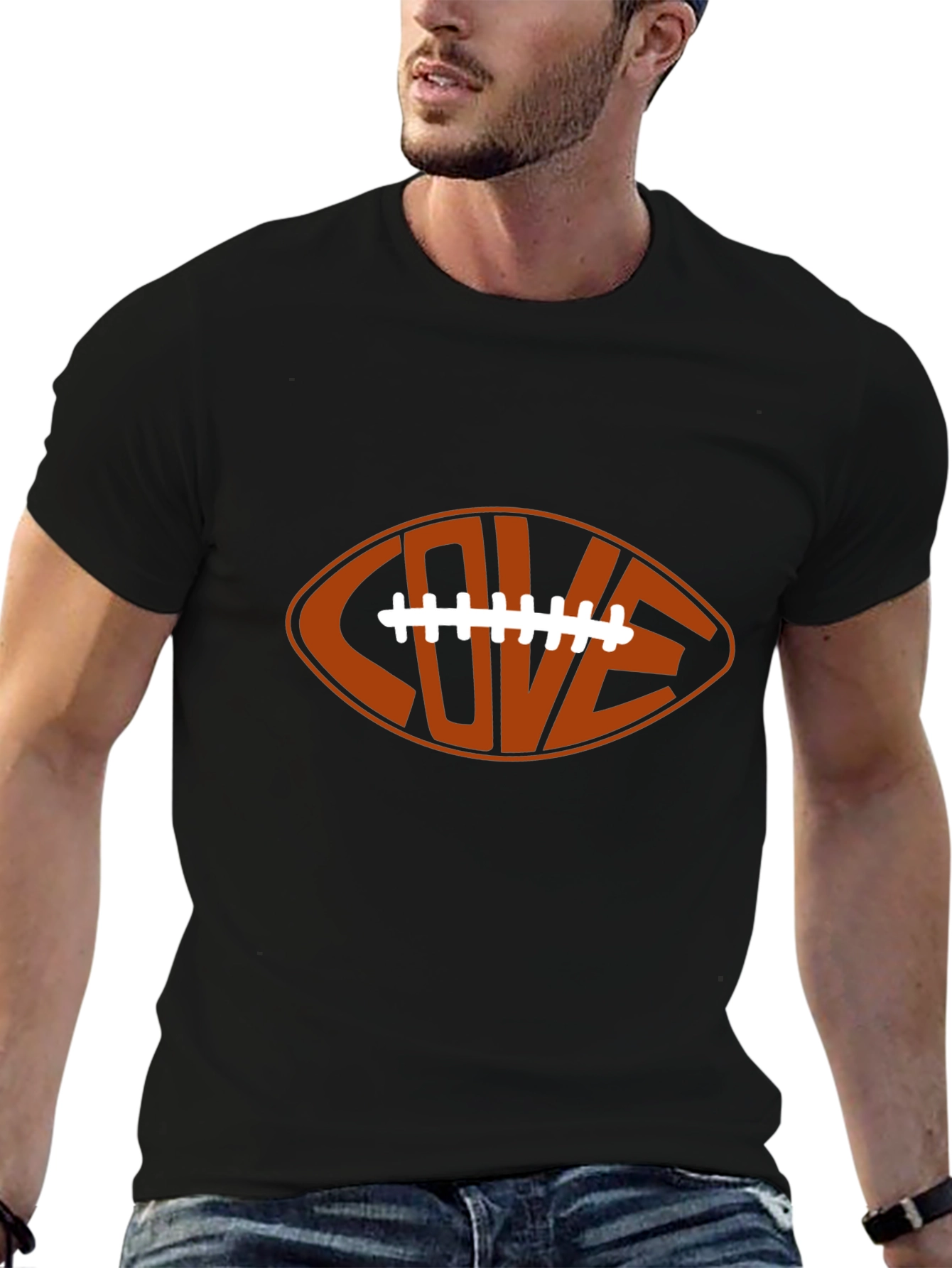Black Love Football Graphic Tee - Unisex view 6