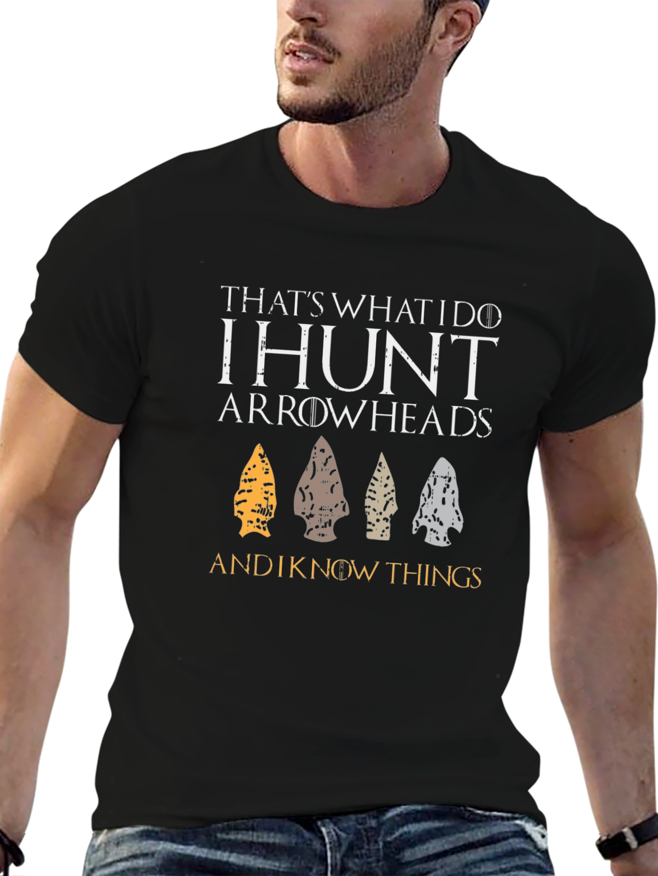 Black I Hunt Arrowheads T-Shirt view 6