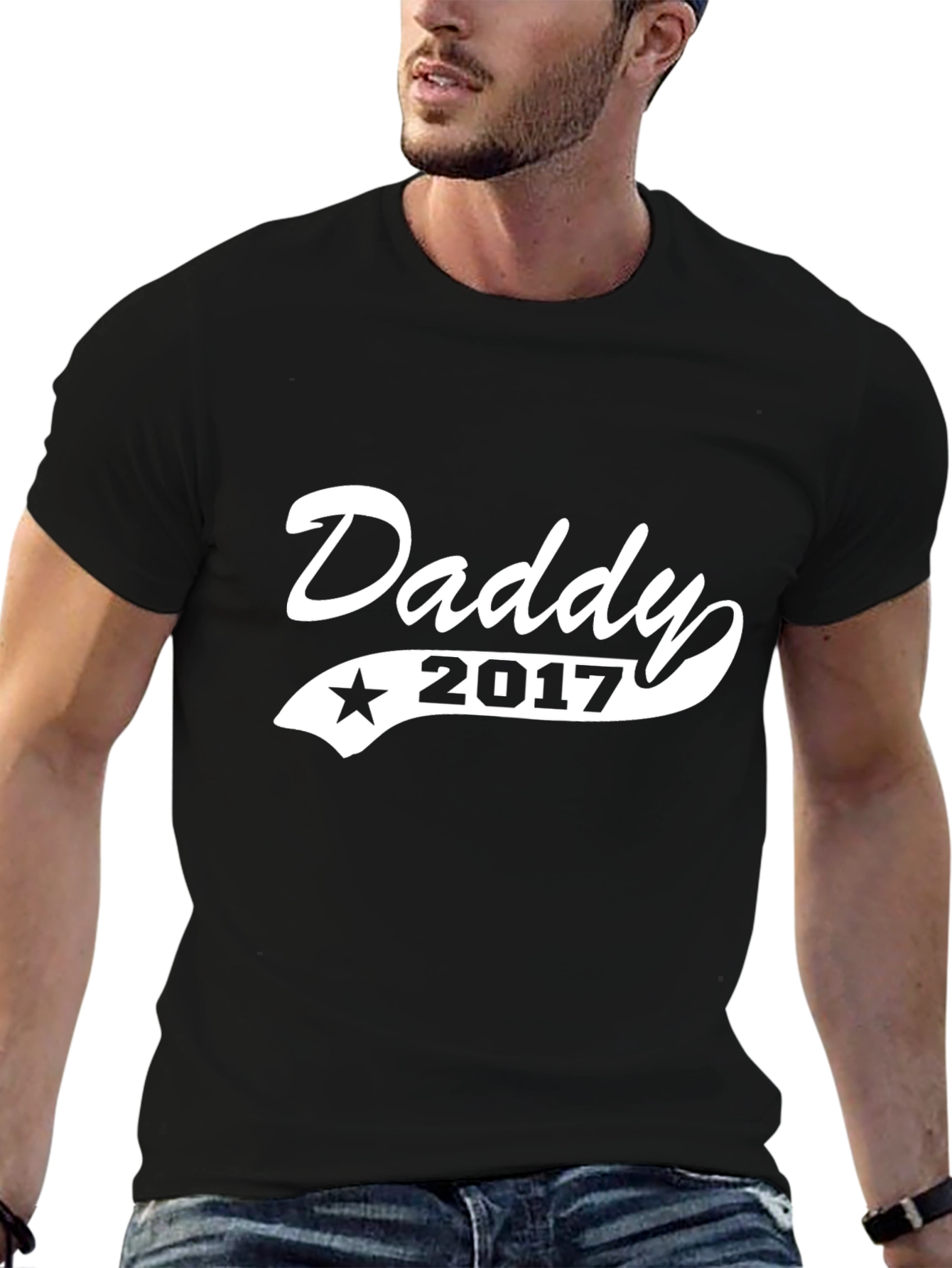 Black Daddy 2017 Black T-Shirt - Gift for New Dads view 6