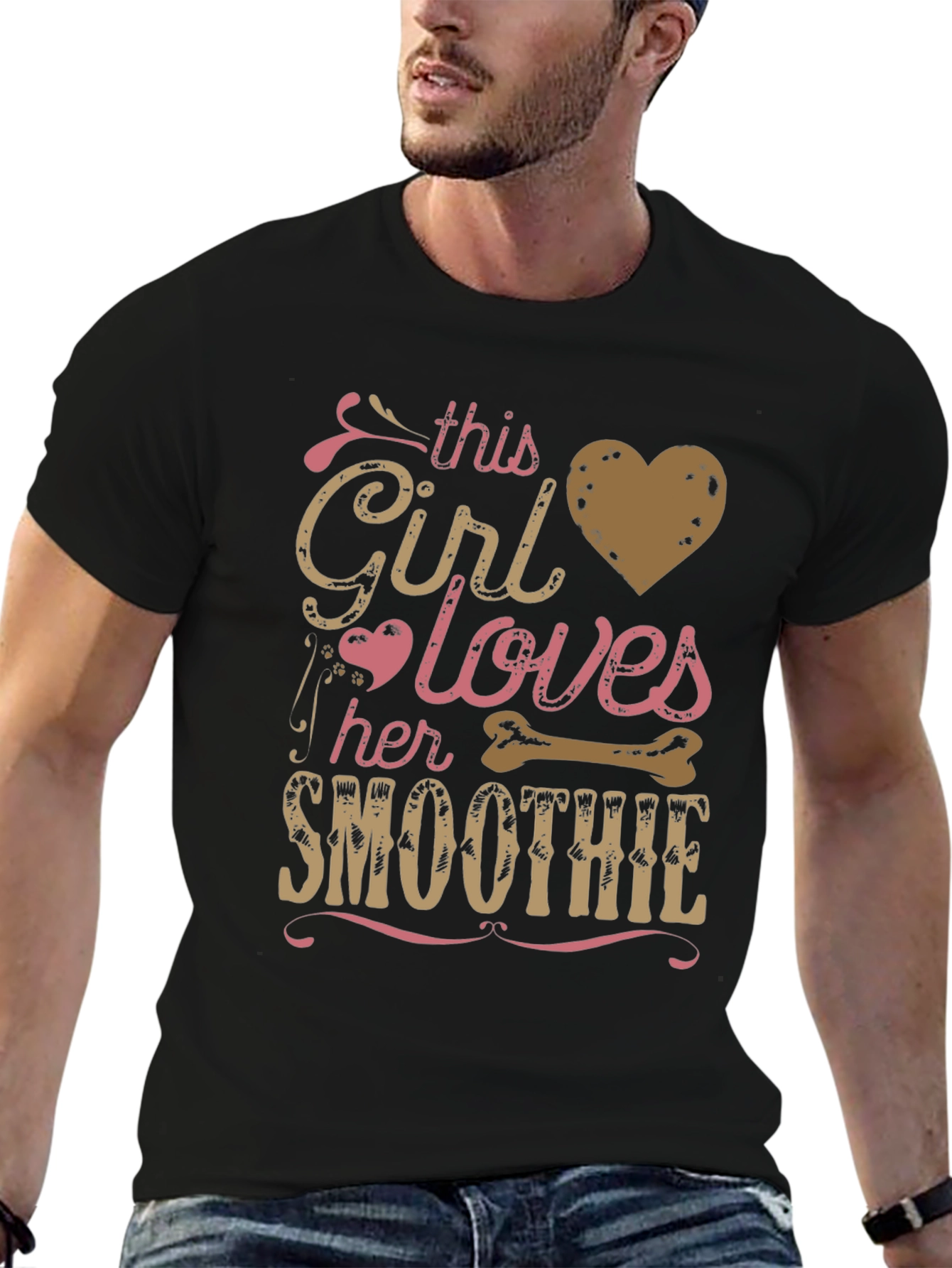 Black Girl Loves Smoothie T-Shirt - Funny Graphic Tee view 6