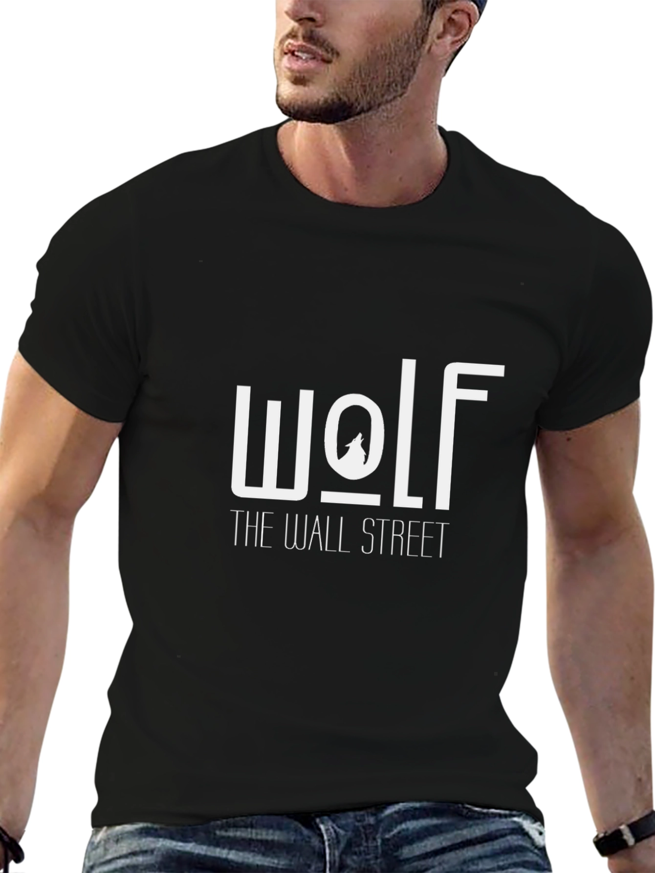 Black Wolf of Wall Street Graphic T-Shirt view 6