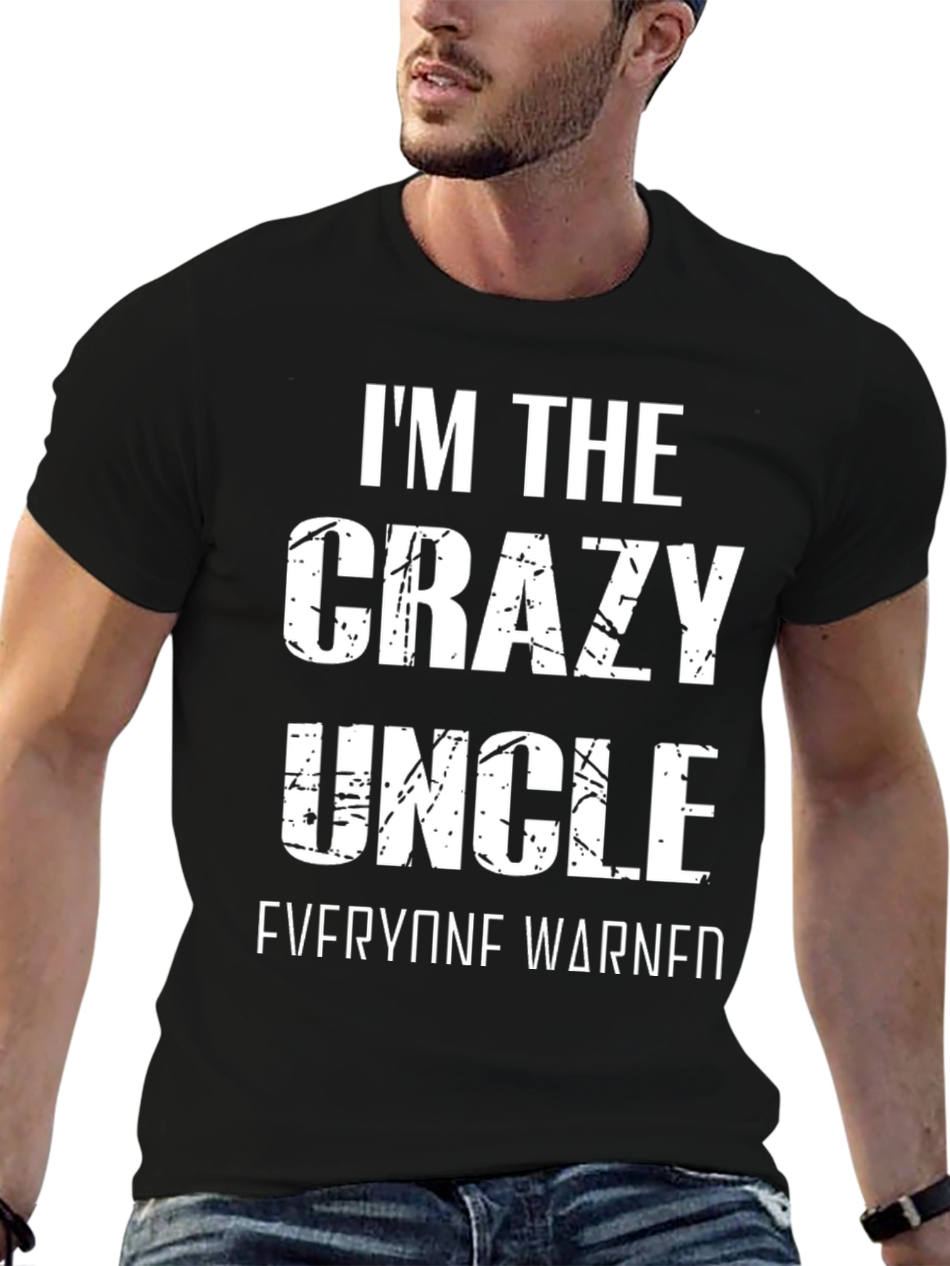 Black Crazy Uncle Graphic Tee - Funny Novelty Shirt view 6