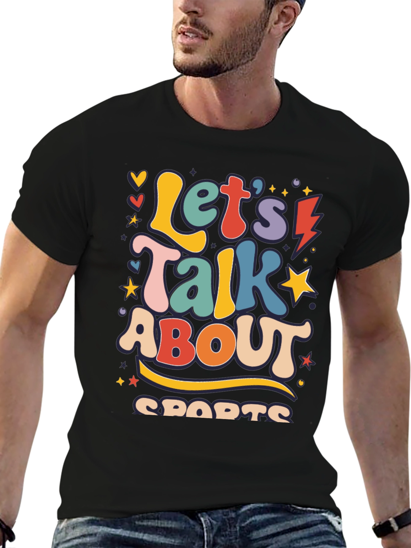 Retro Let's Talk About Sports Graphic Tee - 6