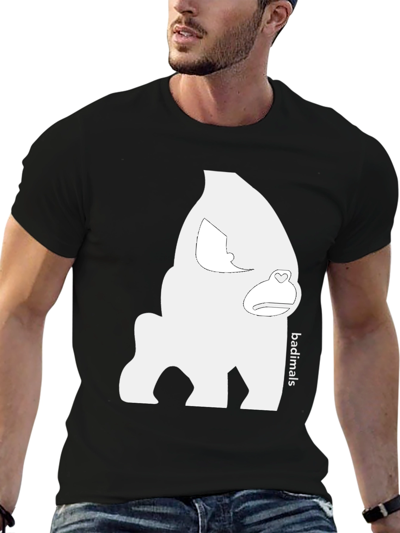 Black Badimals Gorilla Graphic Tee - Black view 6