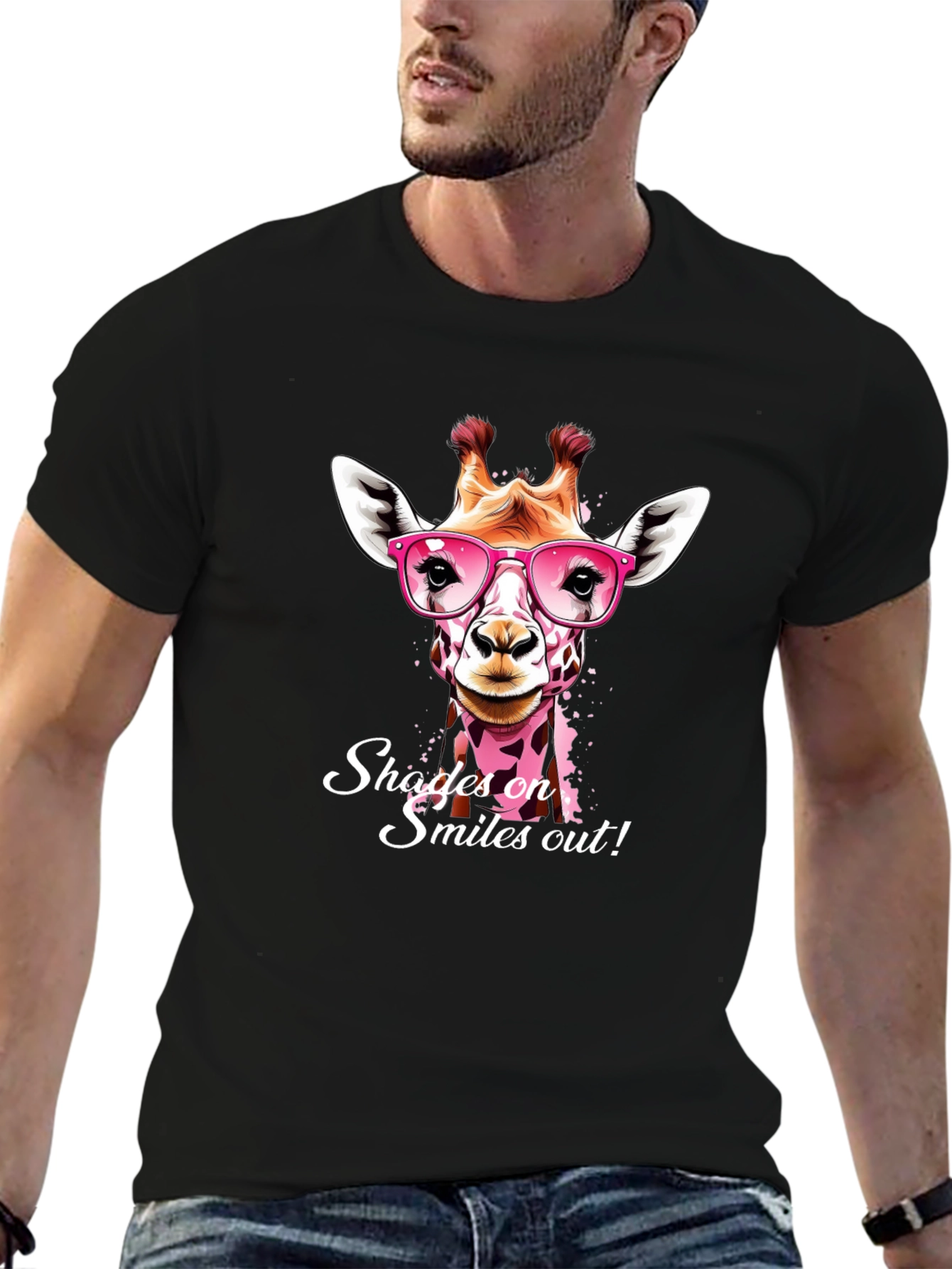 Black Giraffe Shades T-Shirt: Smiles On, Shades Out! view 6