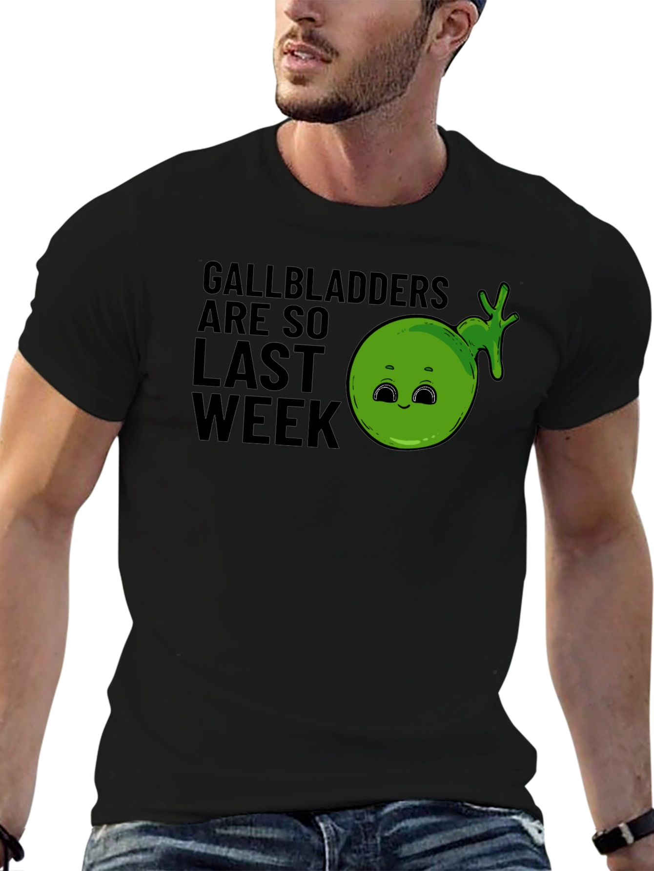 Black Gallbladders Are So Last Week Funny Graphic T-Shirt view 6