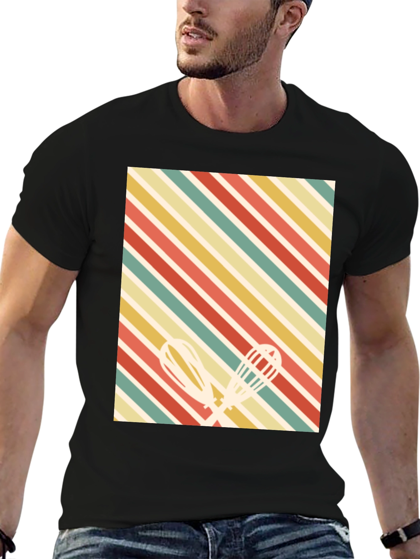 Black Retro Baking Whisk T-Shirt view 6