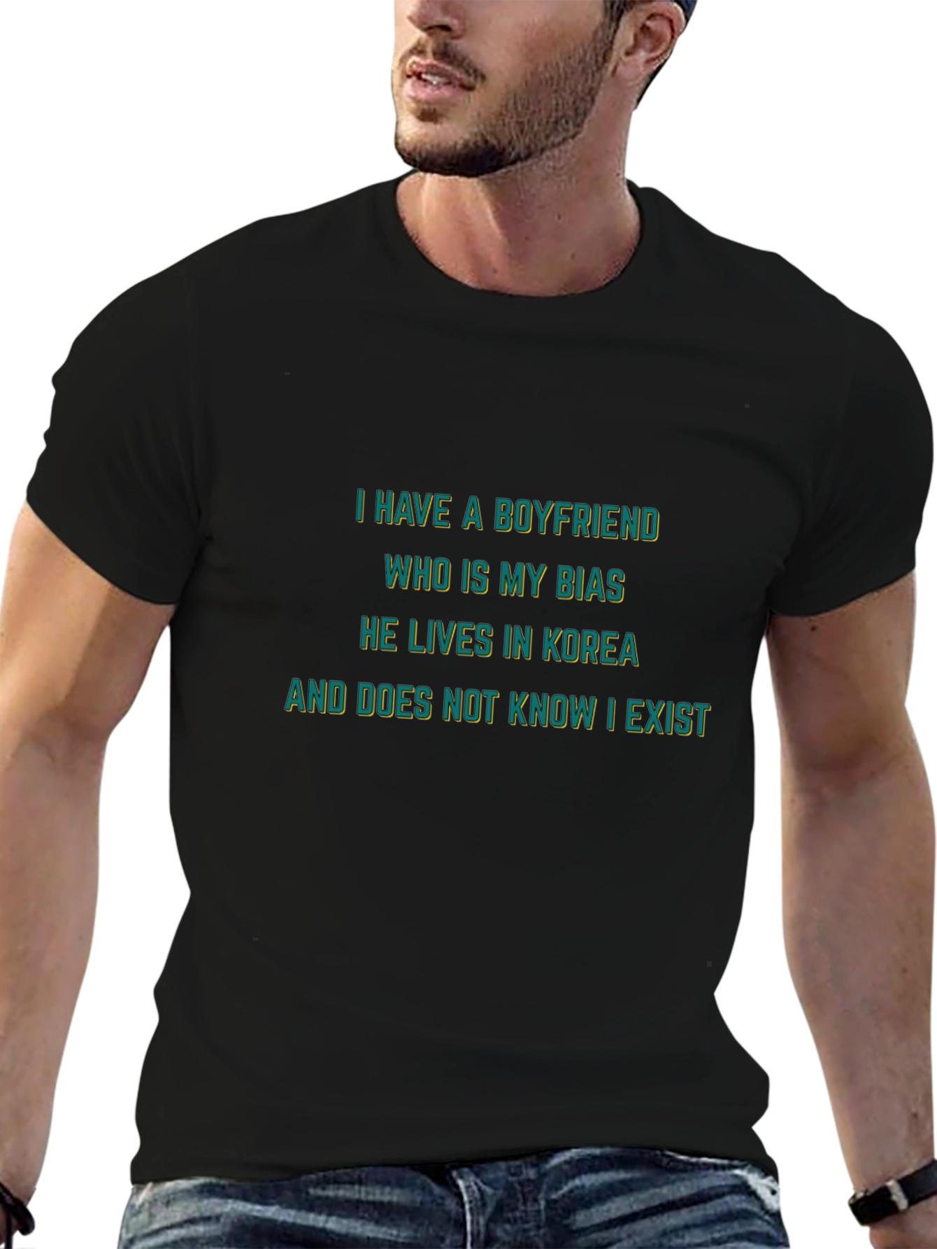 Black Boyfriend Bias Novelty T-Shirt view 6