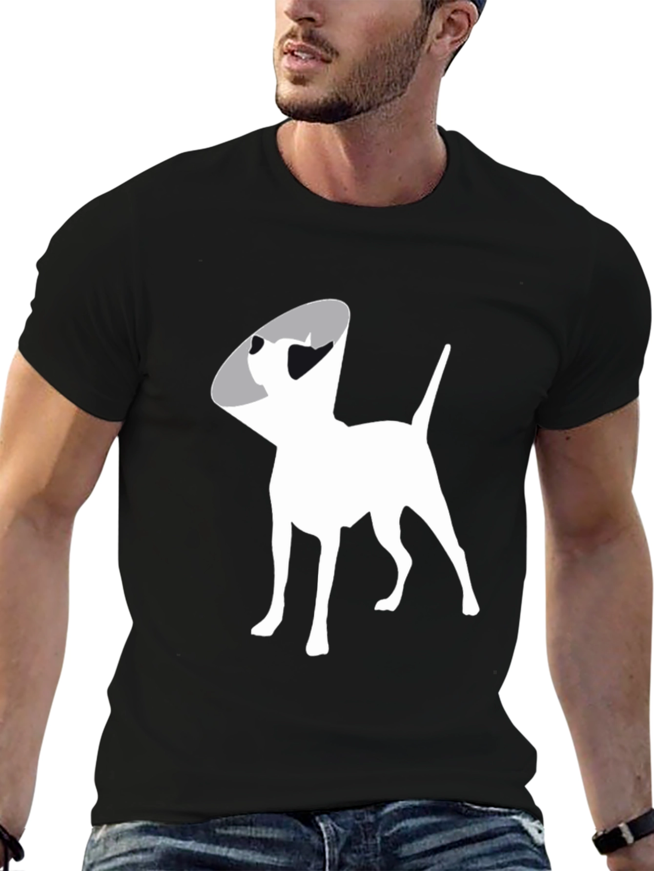 Black Dog Cone Graphic Tee - Black Cotton Comfort view 6