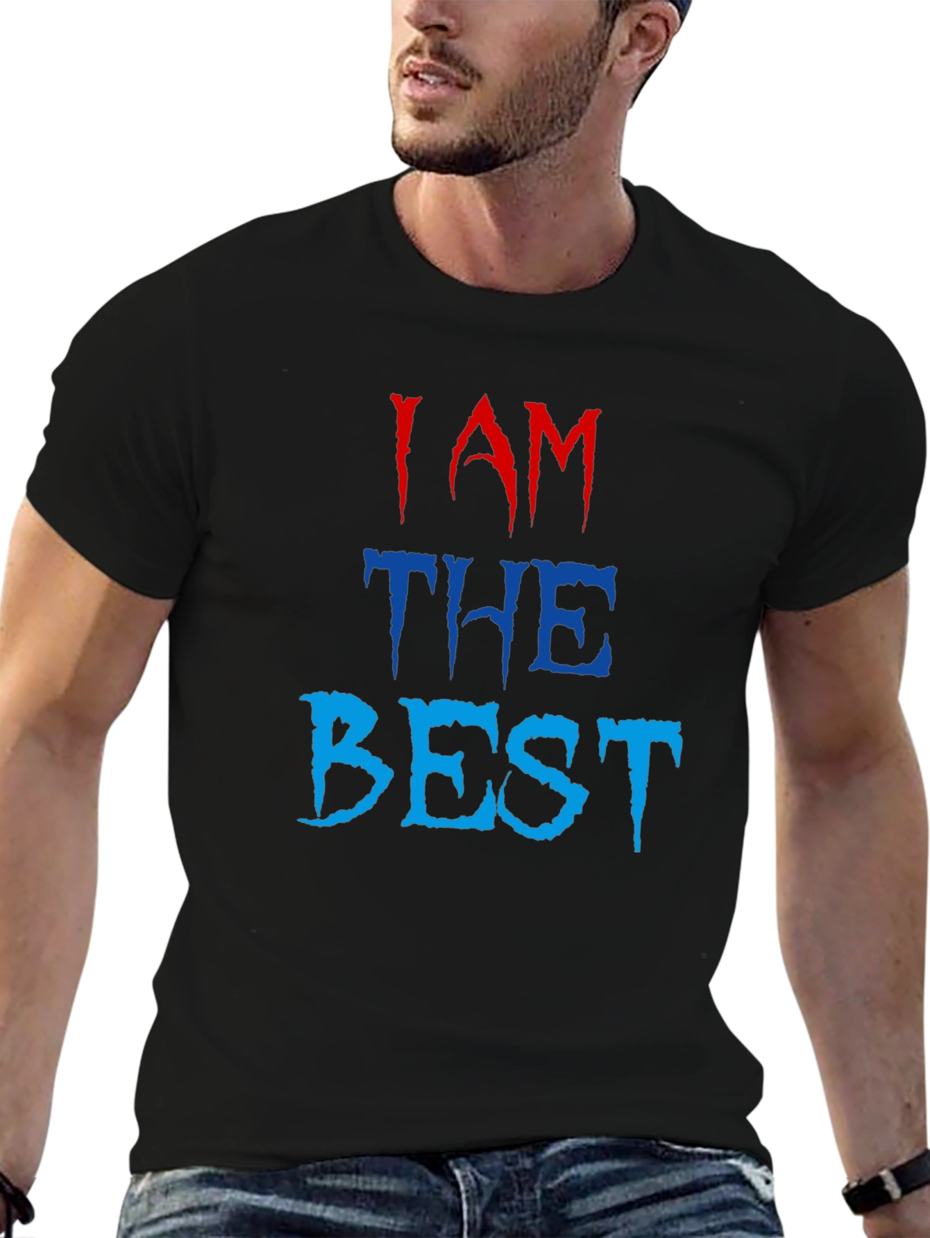 Black I AM THE BEST Graphic Tee view 6