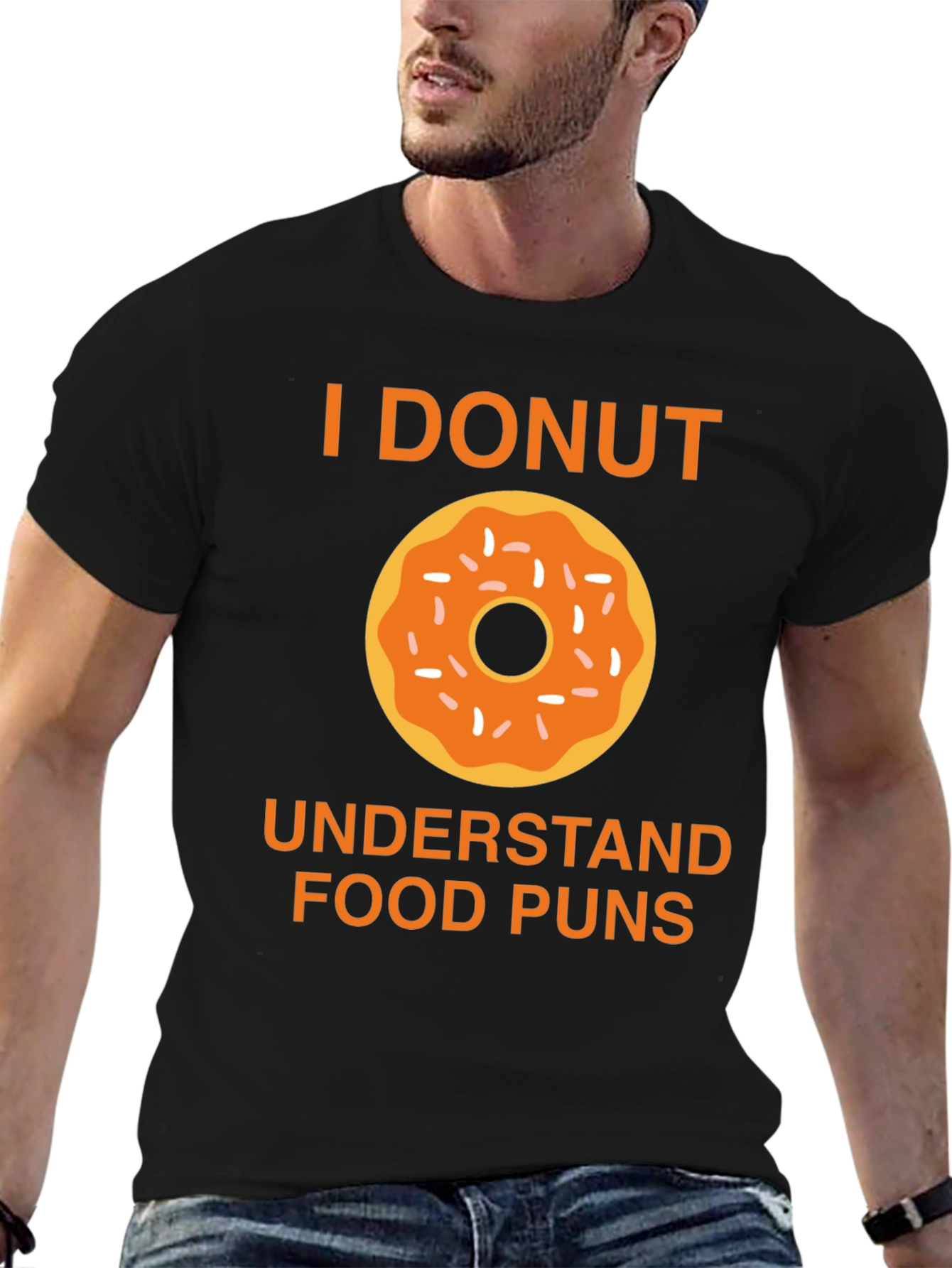 Black Funny "I Donut Understand" Graphic T-Shirt view 6