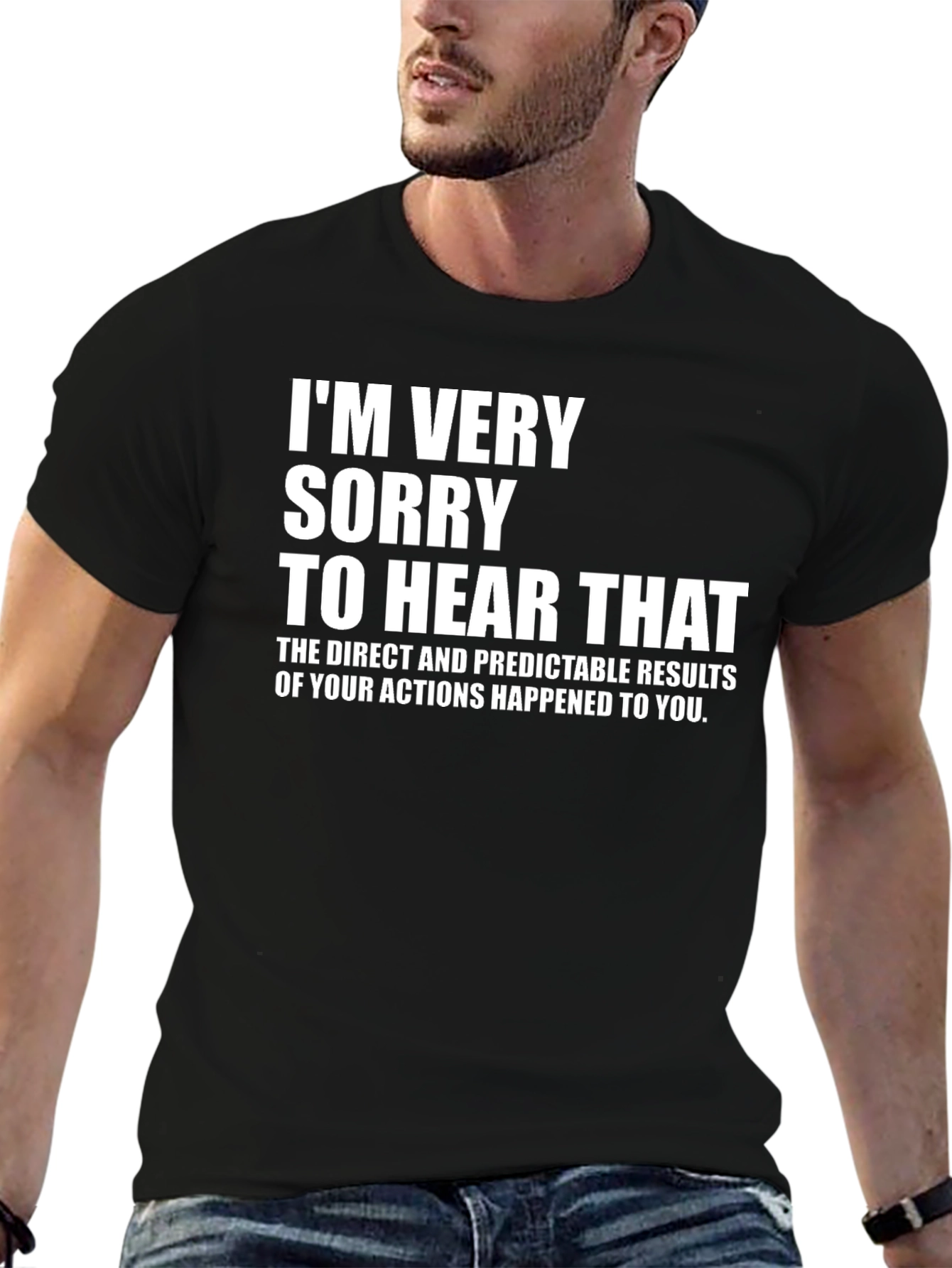 Black I'm Very Sorry T-Shirt view 6