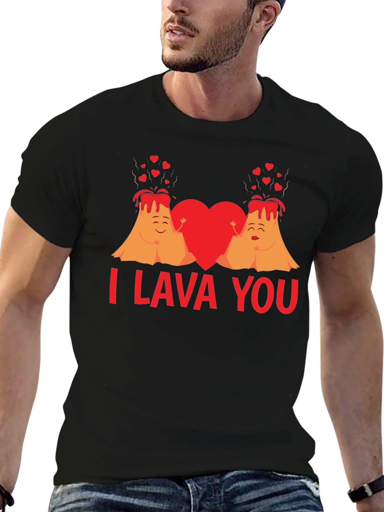 Black I Lava You Valentine's Day T-Shirt view 6
