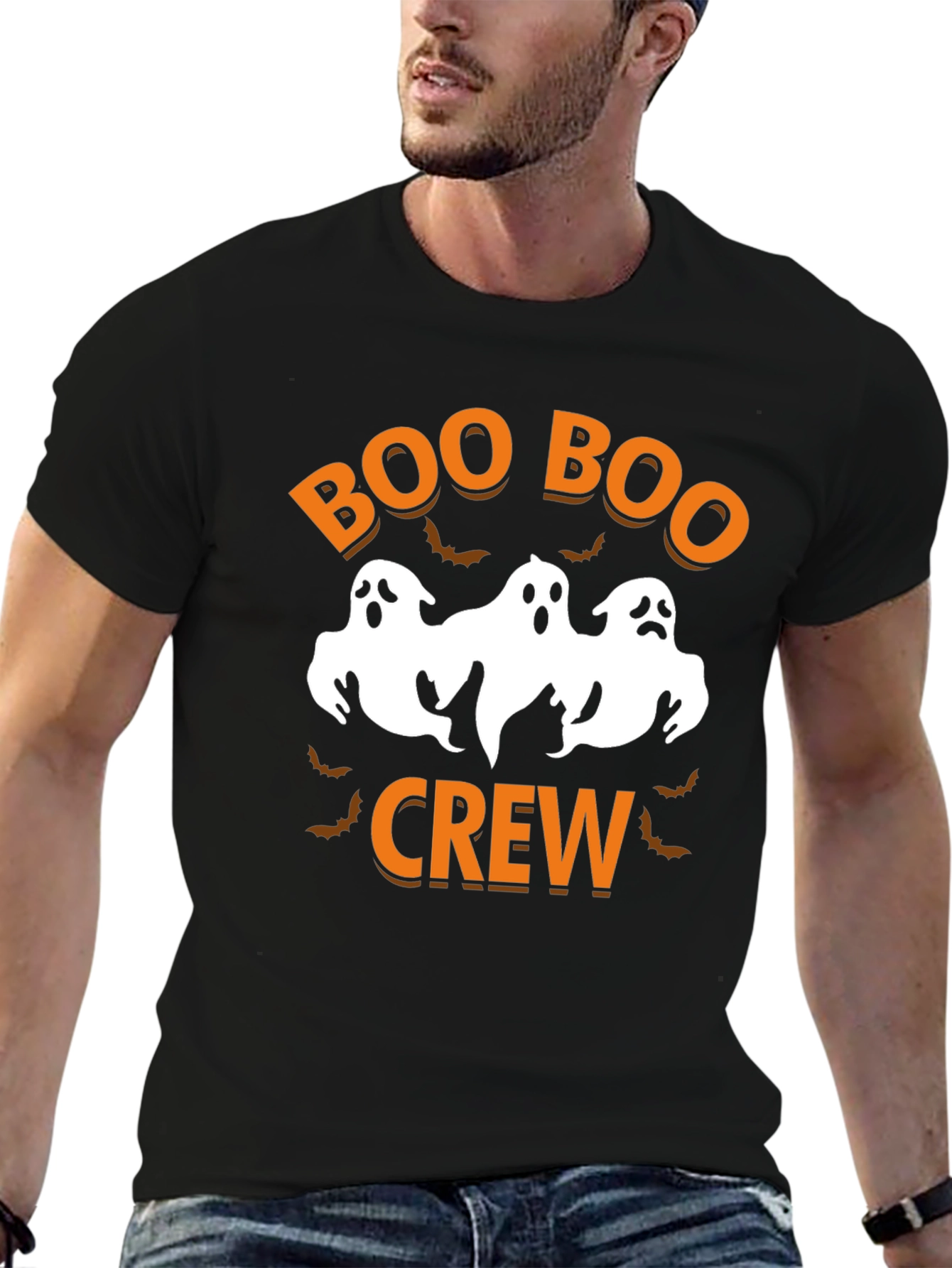 Black Boo Boo Crew Halloween T-Shirt view 6