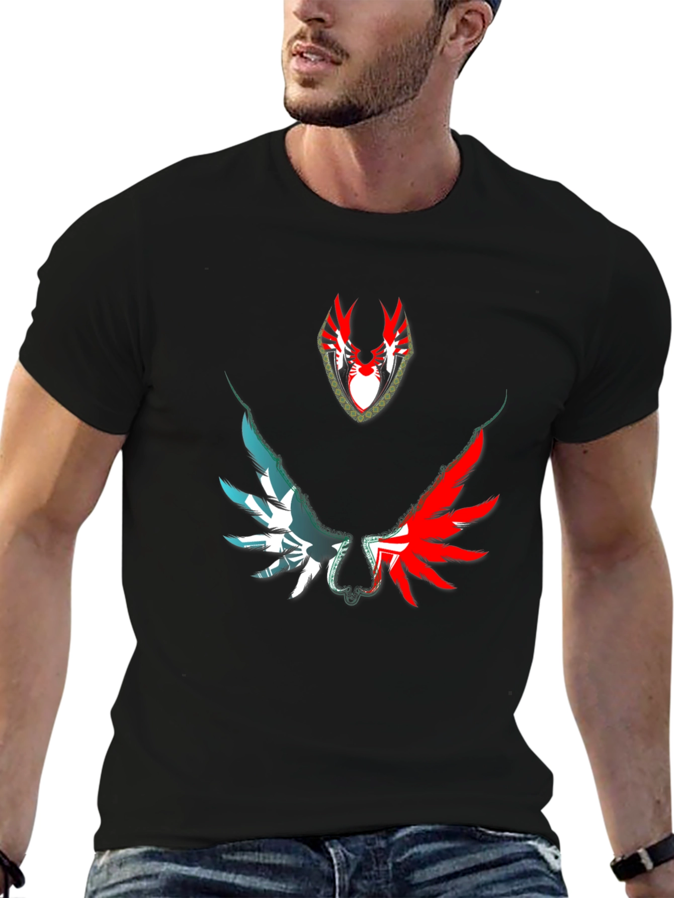 Black Winged Emblem Graphic Tee view 6