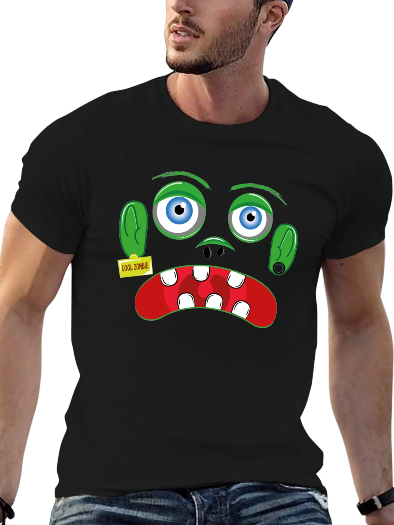 Black Cool Zombie Graphic T-Shirt - Halloween view 6