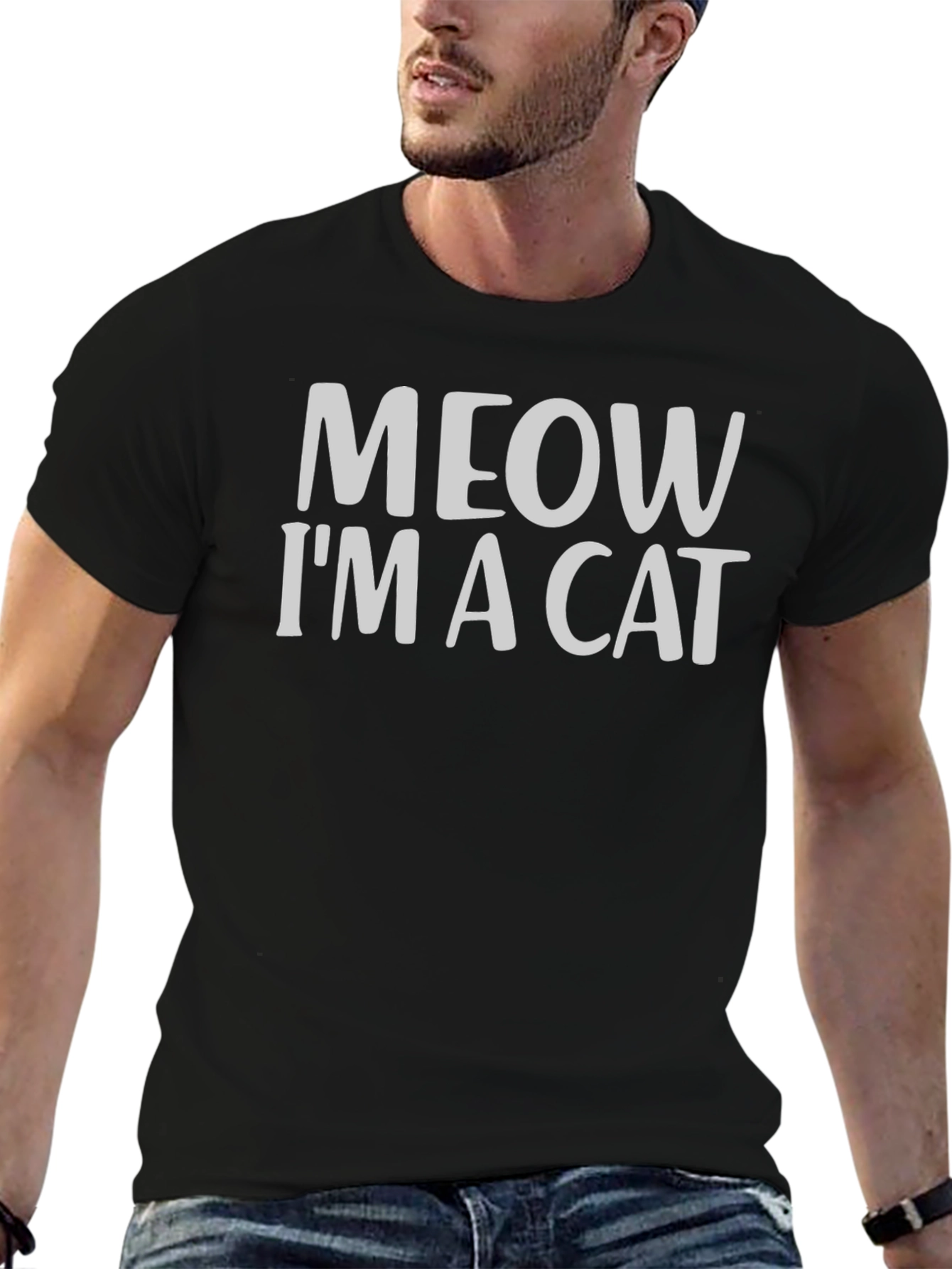 Black Meow I'm a Cat T-Shirt - Funny Novelty Tee view 6