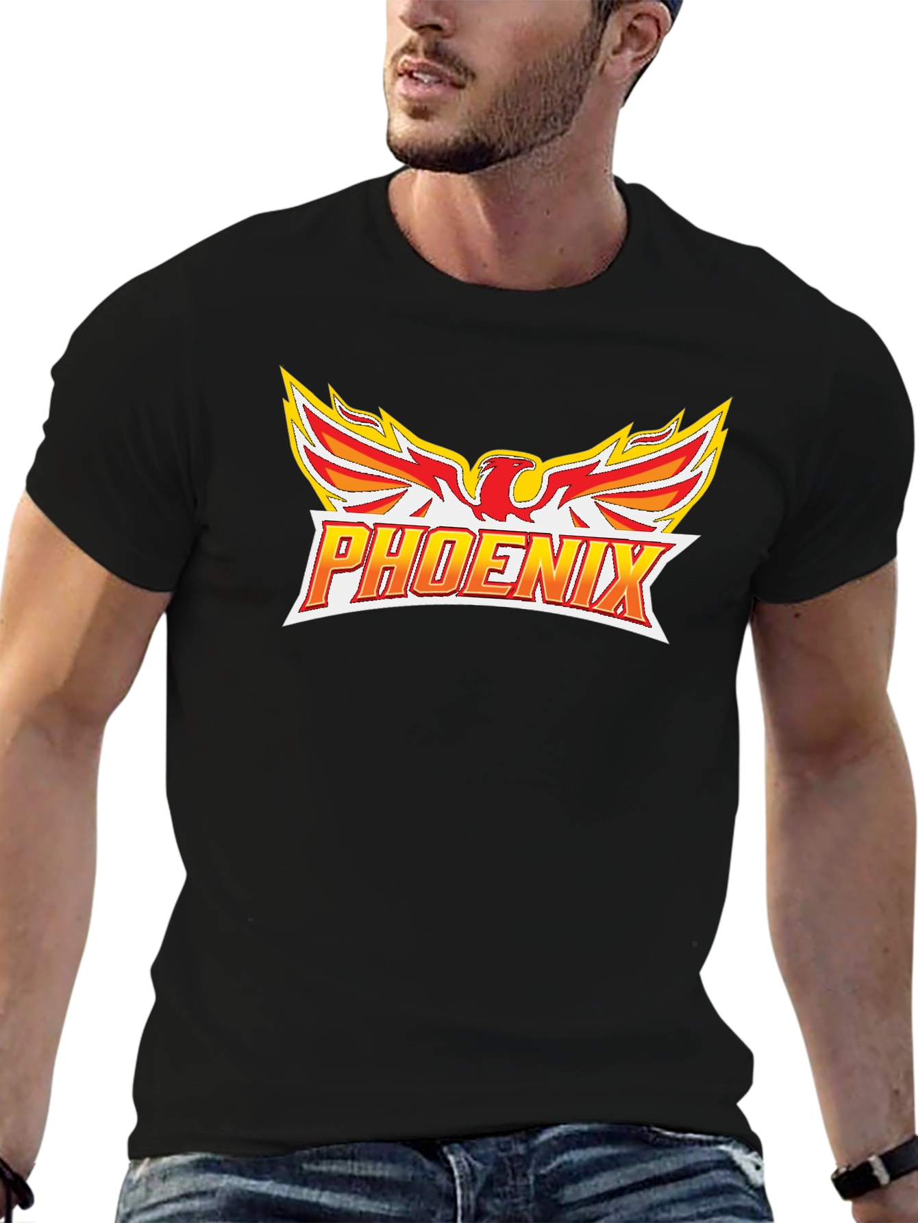 Black Phoenix Graphic T-Shirt - Black view 6