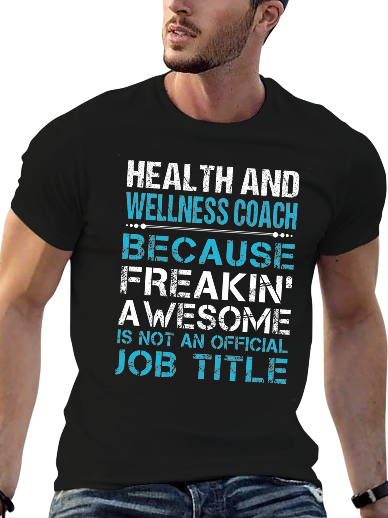 Black Health and Wellness Coach T-Shirt Funny Job Title Tee view 6