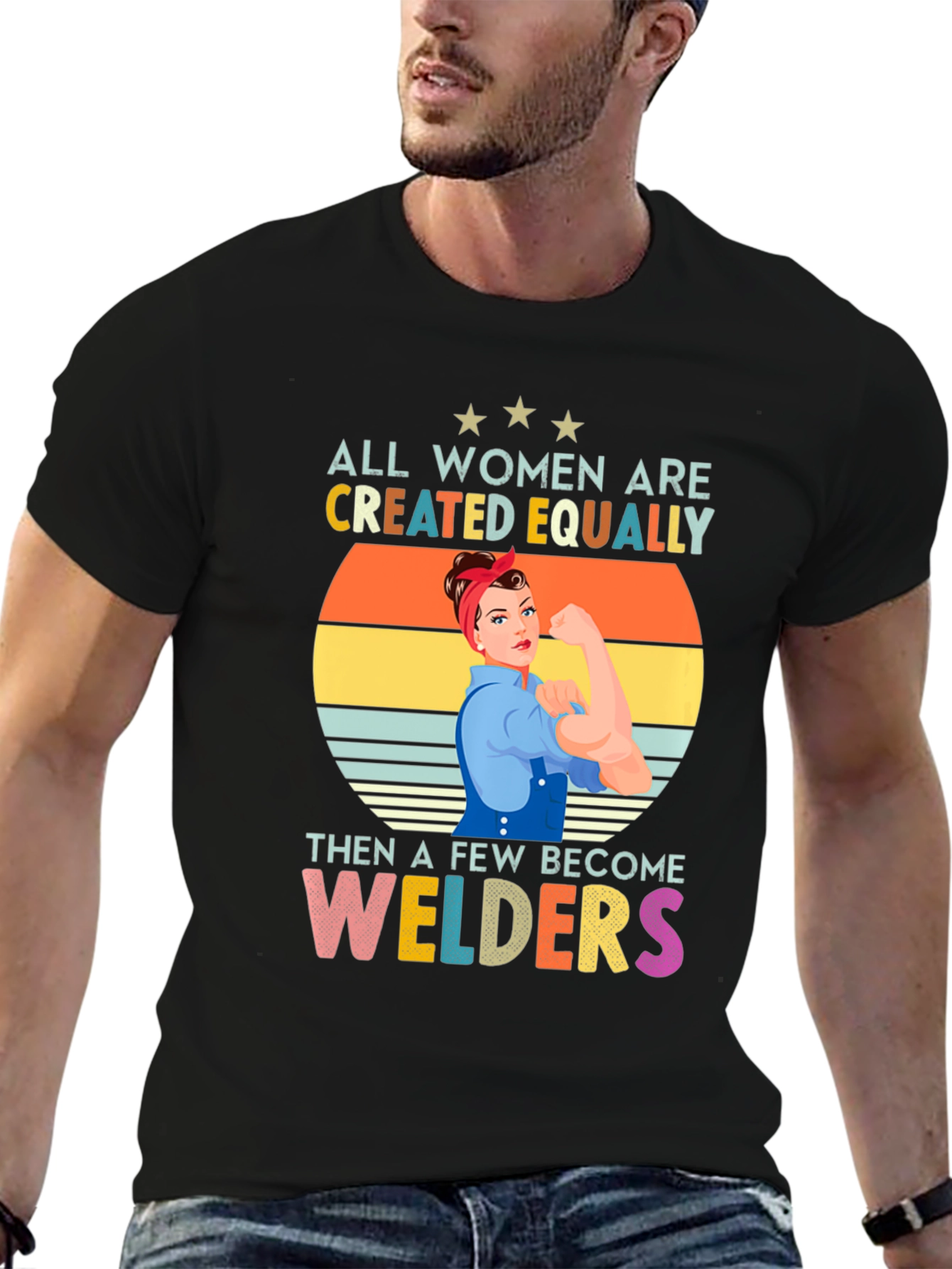Black Empowered Women Welders T-Shirt view 6