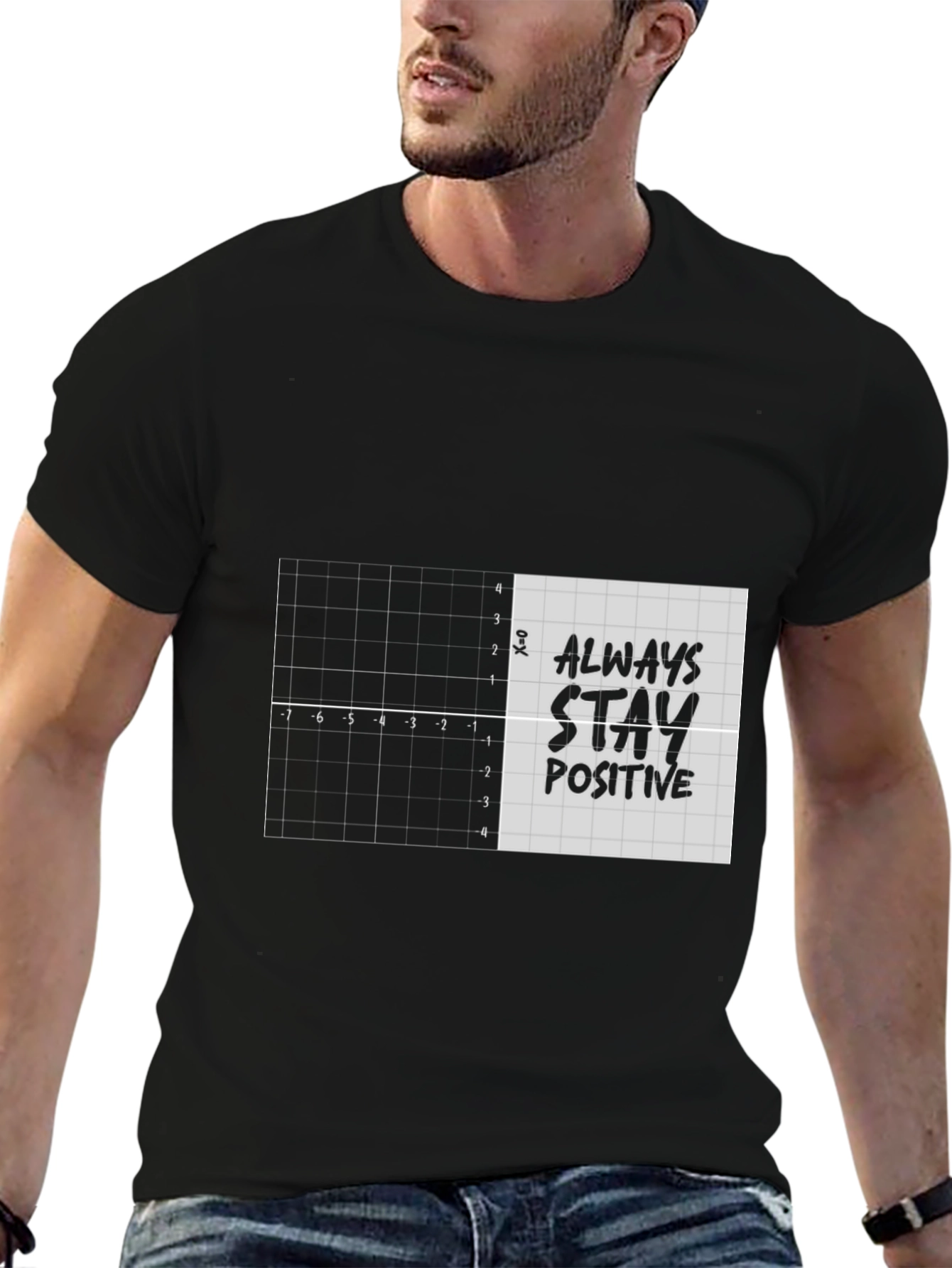 Black Stay Positive Graph T-Shirt view 6