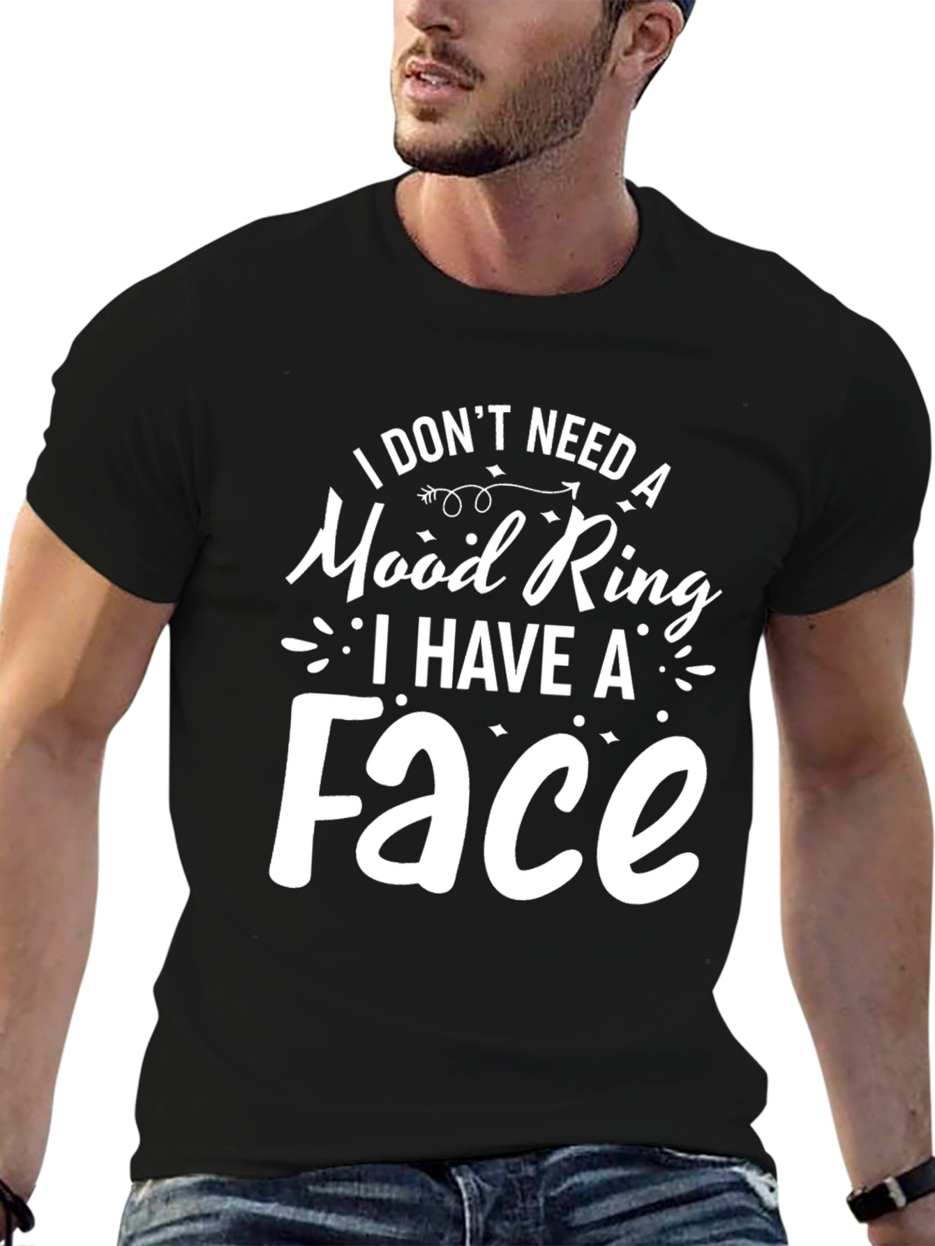 Black Funny Mood Ring T-Shirt - Express Yourself! view 6