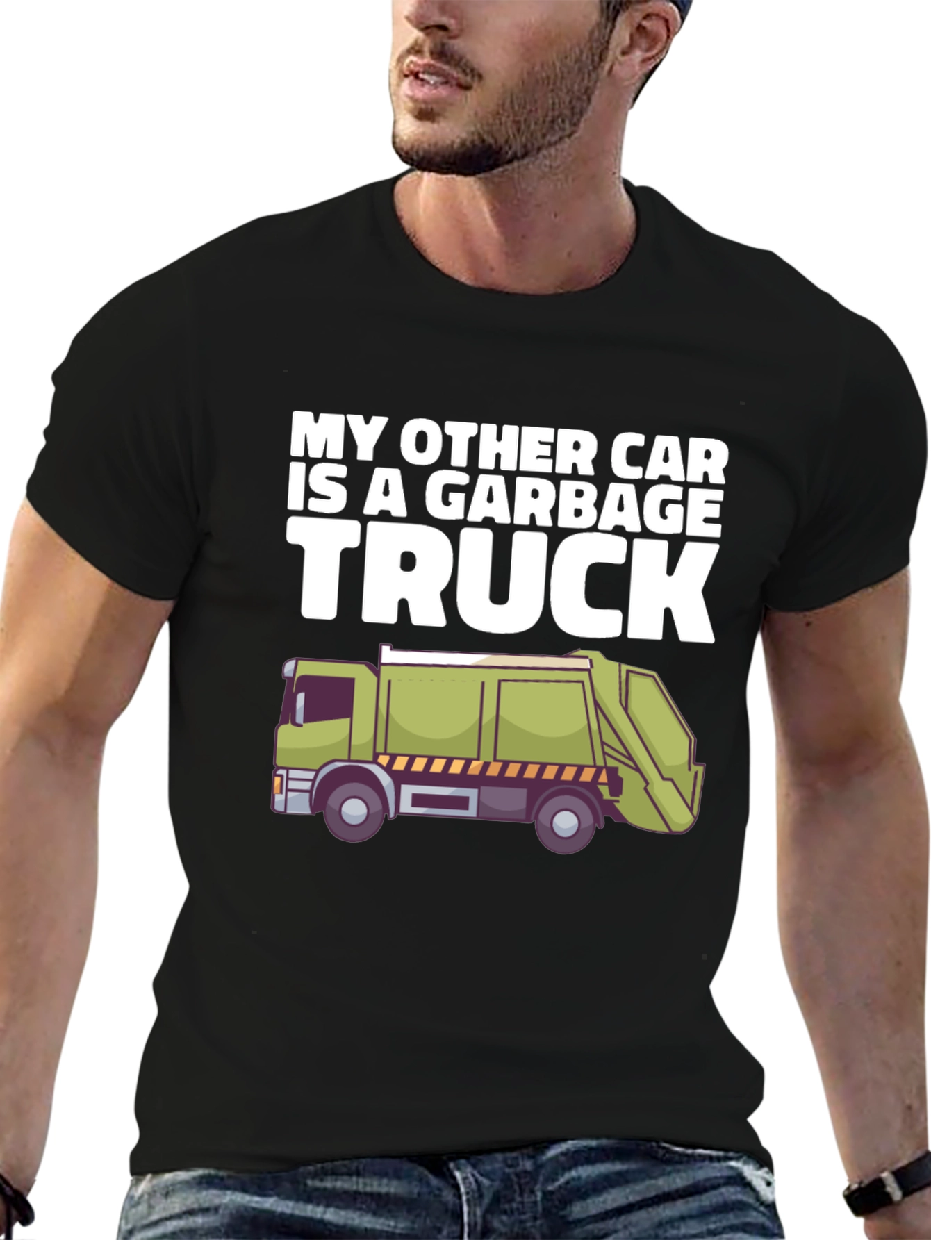 Black Garbage Truck T-Shirt - Funny Car Alternative Tee view 6