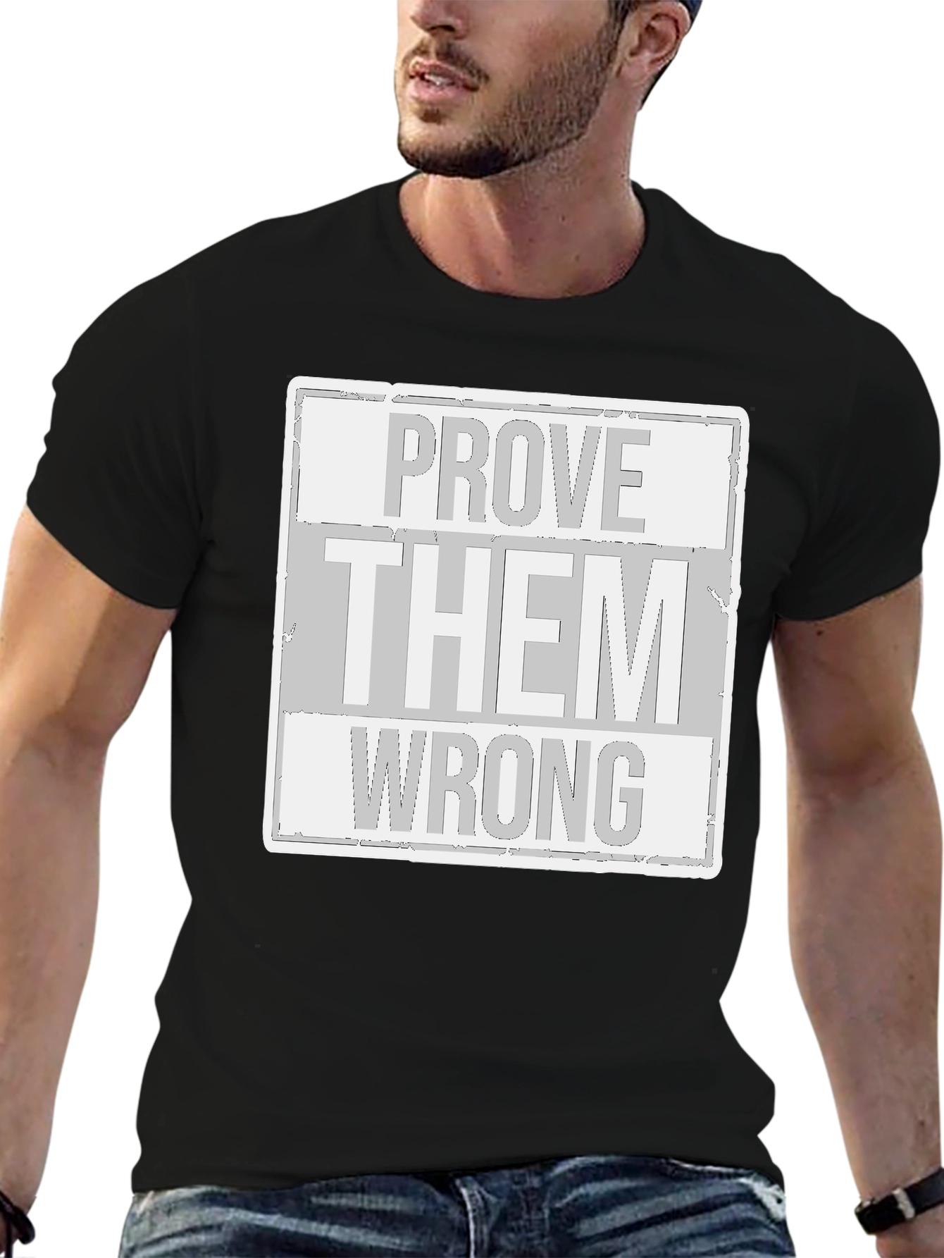 Black Prove Them Wrong Graphic Tee - Black Cotton Casual Shirt view 6