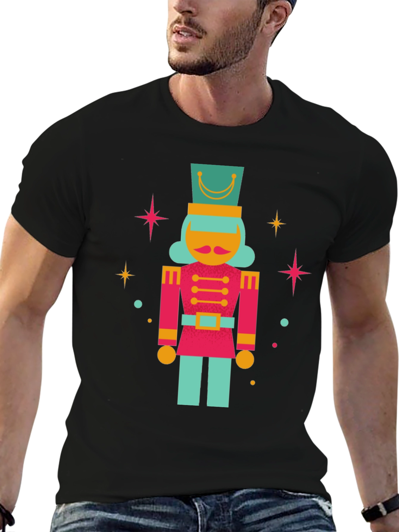 Black Retro Nutcracker T-Shirt - Holiday Style view 6