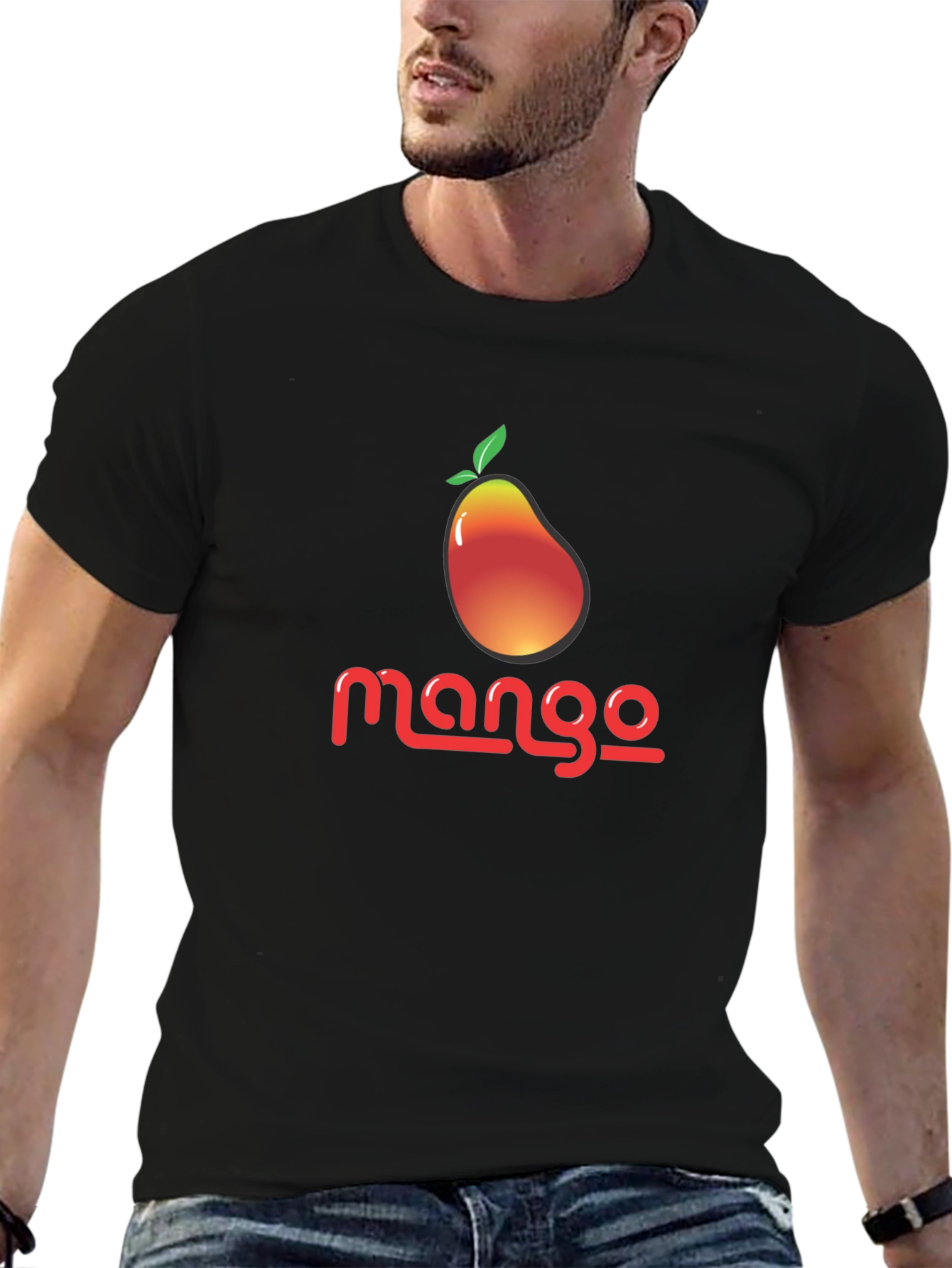 Black Mango Graphic Print Black T-Shirt view 6